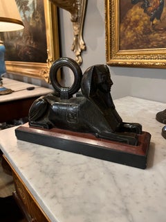 CIRCA 1875 Liegende Bronze Sphinx Türstopper