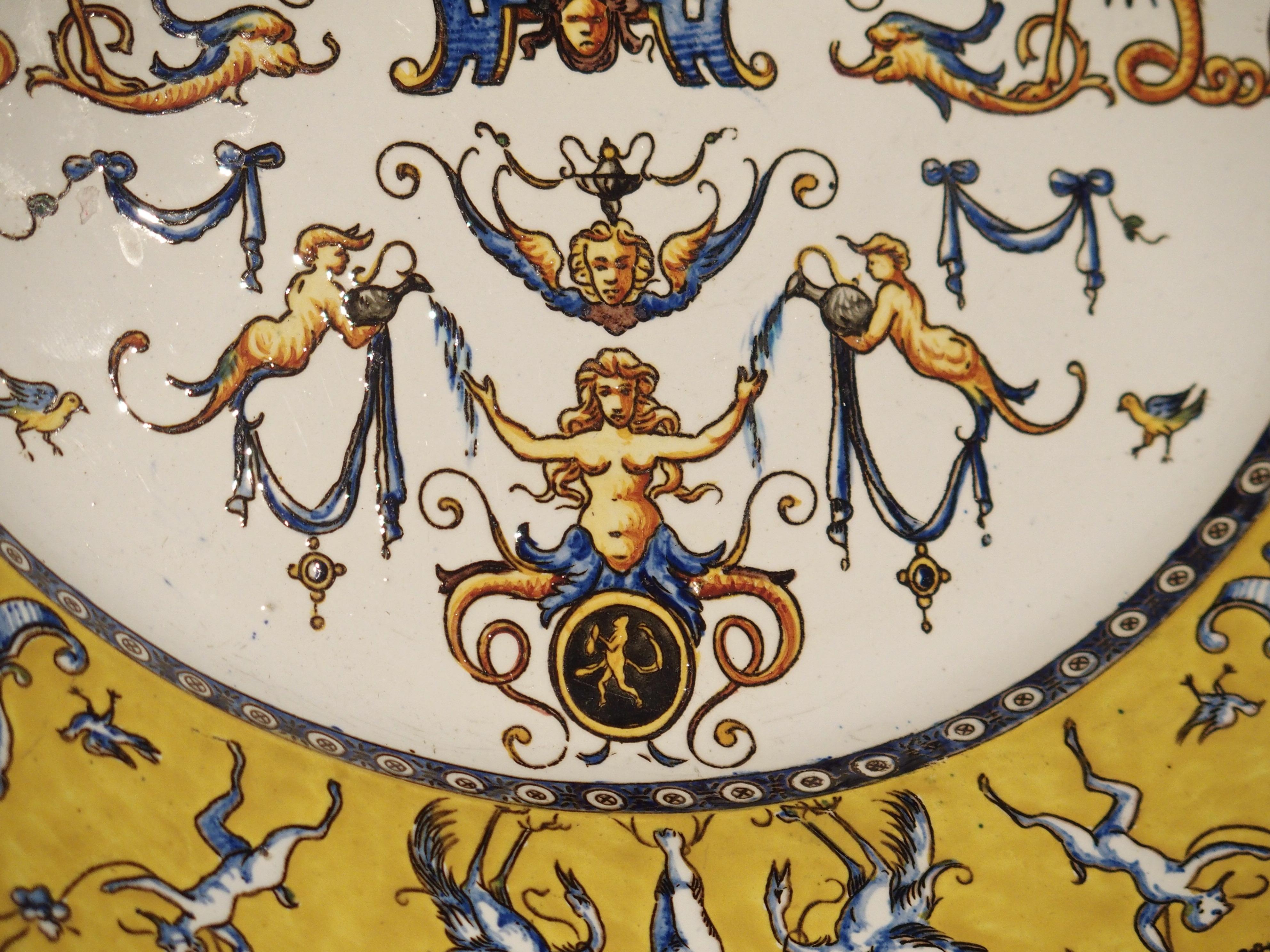 Yellow Renaissance Style Gien Platter from France, circa 1875 5