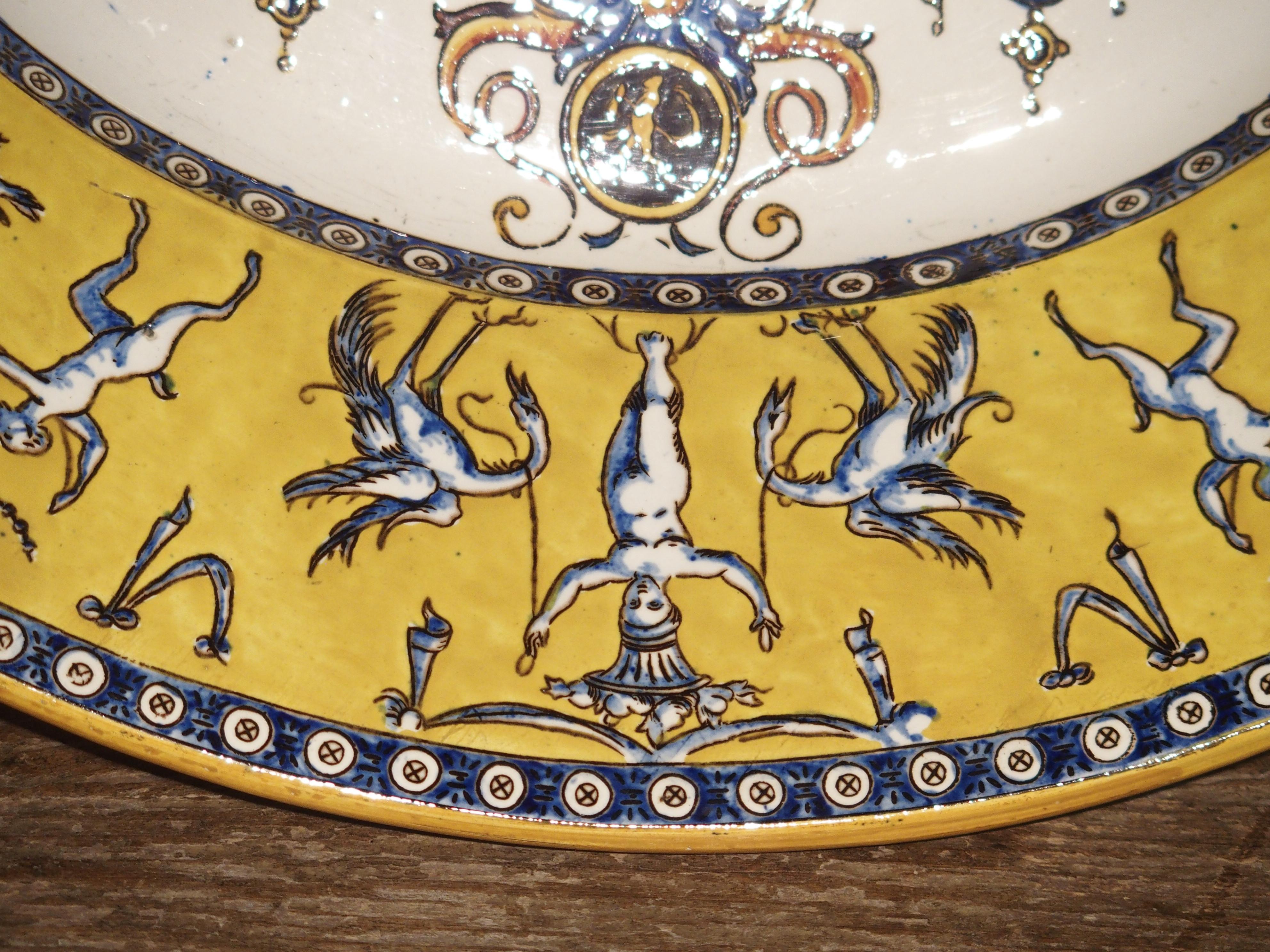 Yellow Renaissance Style Gien Platter from France, circa 1875 6