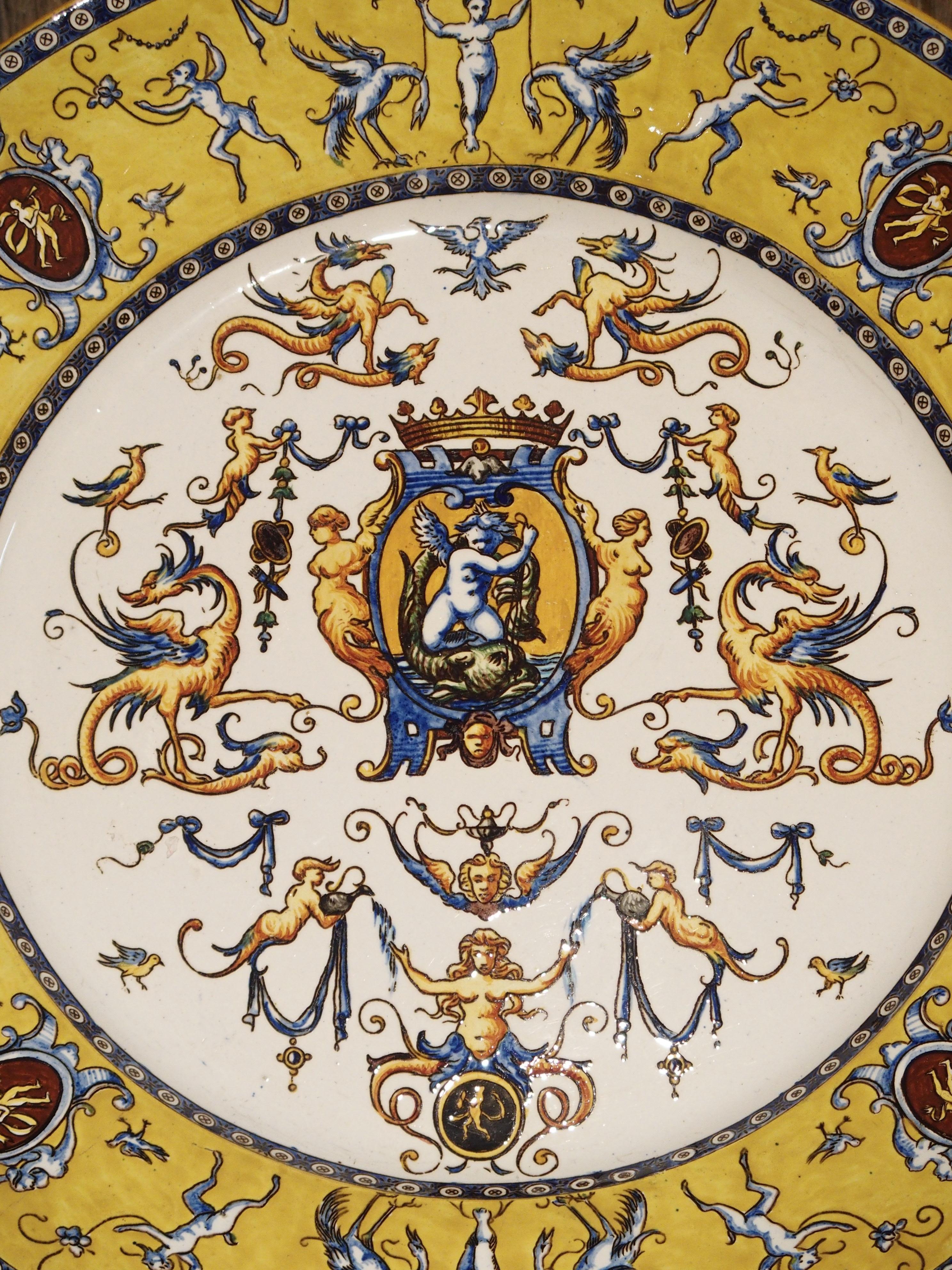 Yellow Renaissance Style Gien Platter from France, circa 1875 7