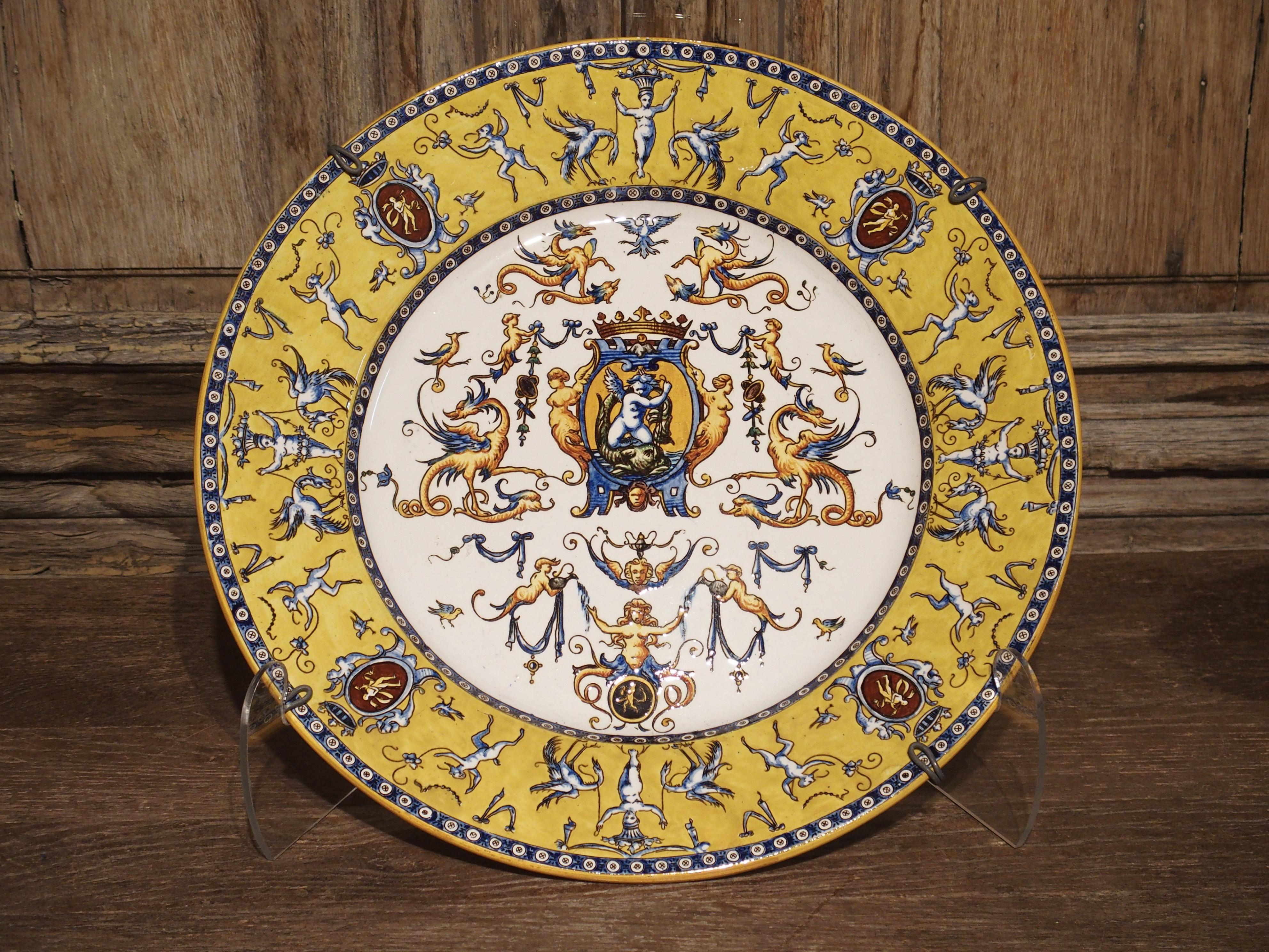 Yellow Renaissance Style Gien Platter from France, circa 1875 8