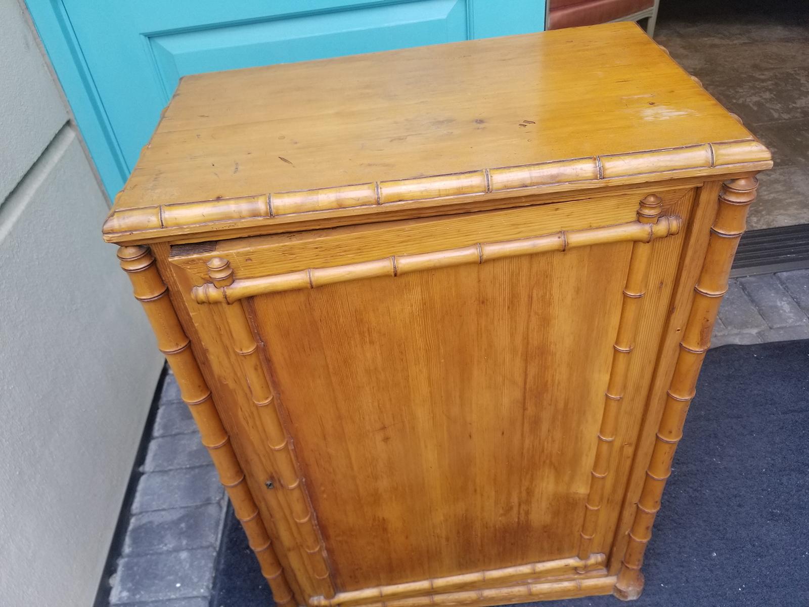 Circa 1880-1900 French Bamboo Style One Door Cabinet For Sale 7