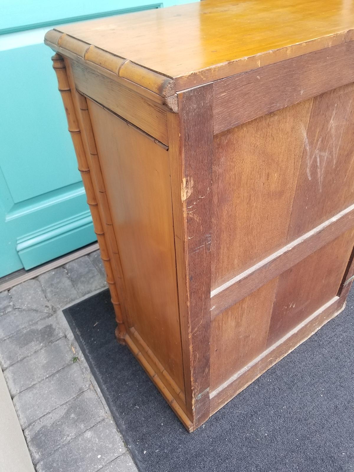 Circa 1880-1900 French Bamboo Style One Door Cabinet For Sale 9