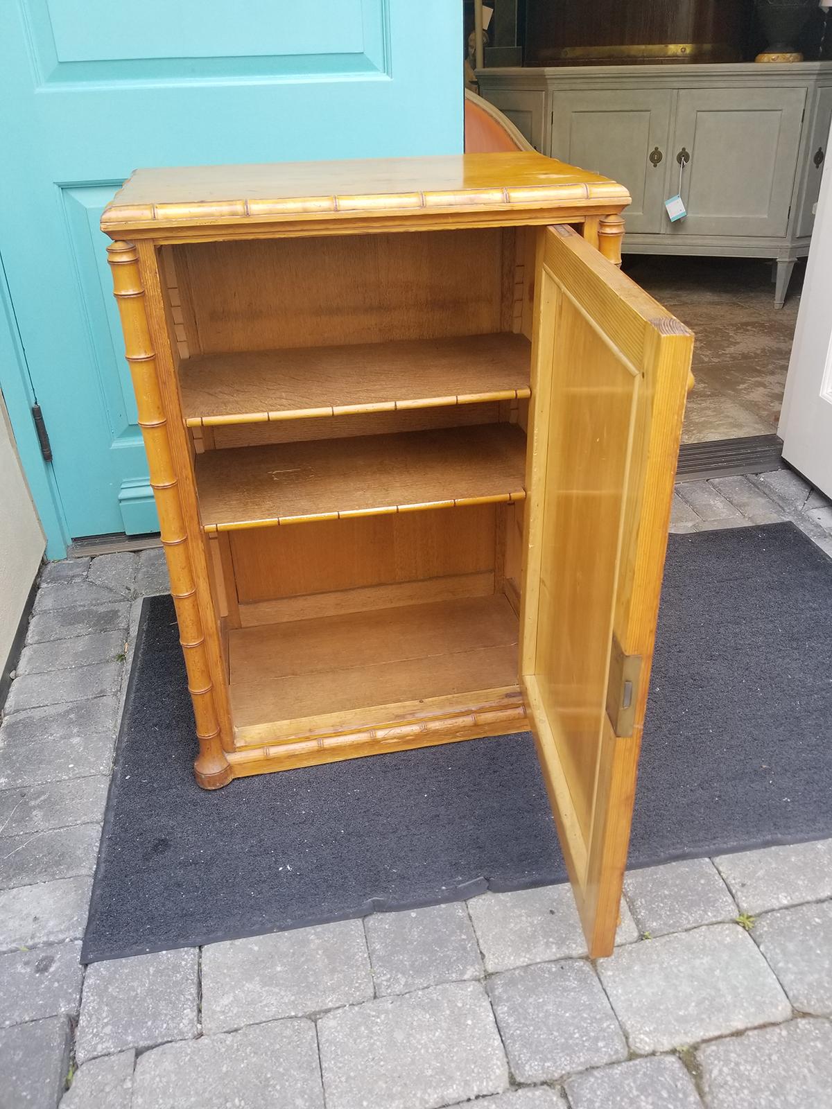 Circa 1880-1900 French Bamboo Style One Door Cabinet For Sale 1