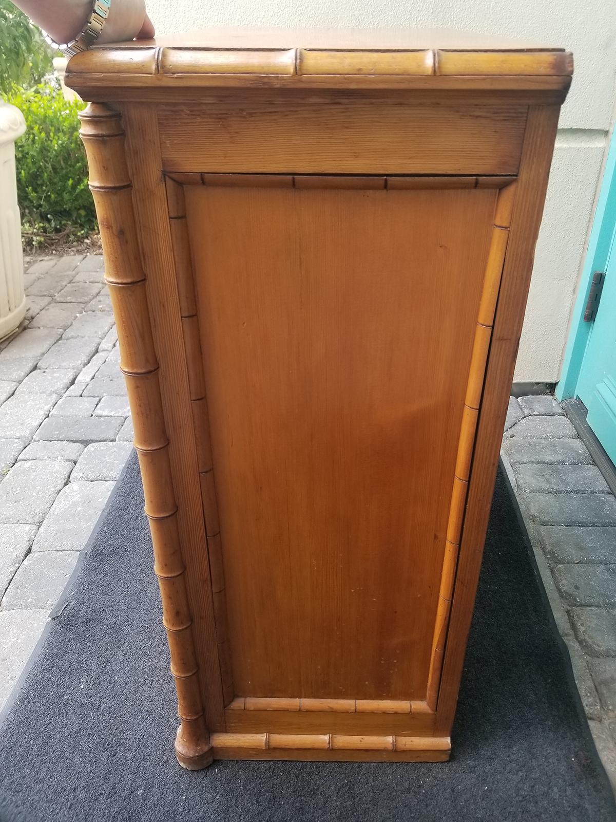 Circa 1880-1900 French Bamboo Style One Door Cabinet For Sale 2