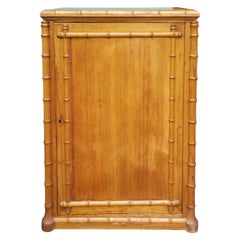 Circa 1880-1900 French Bamboo Style One Door Cabinet