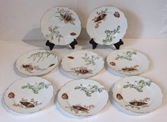 Circa 1880-1900 Seashells & Seaweed Motif Fish Service by Limoges