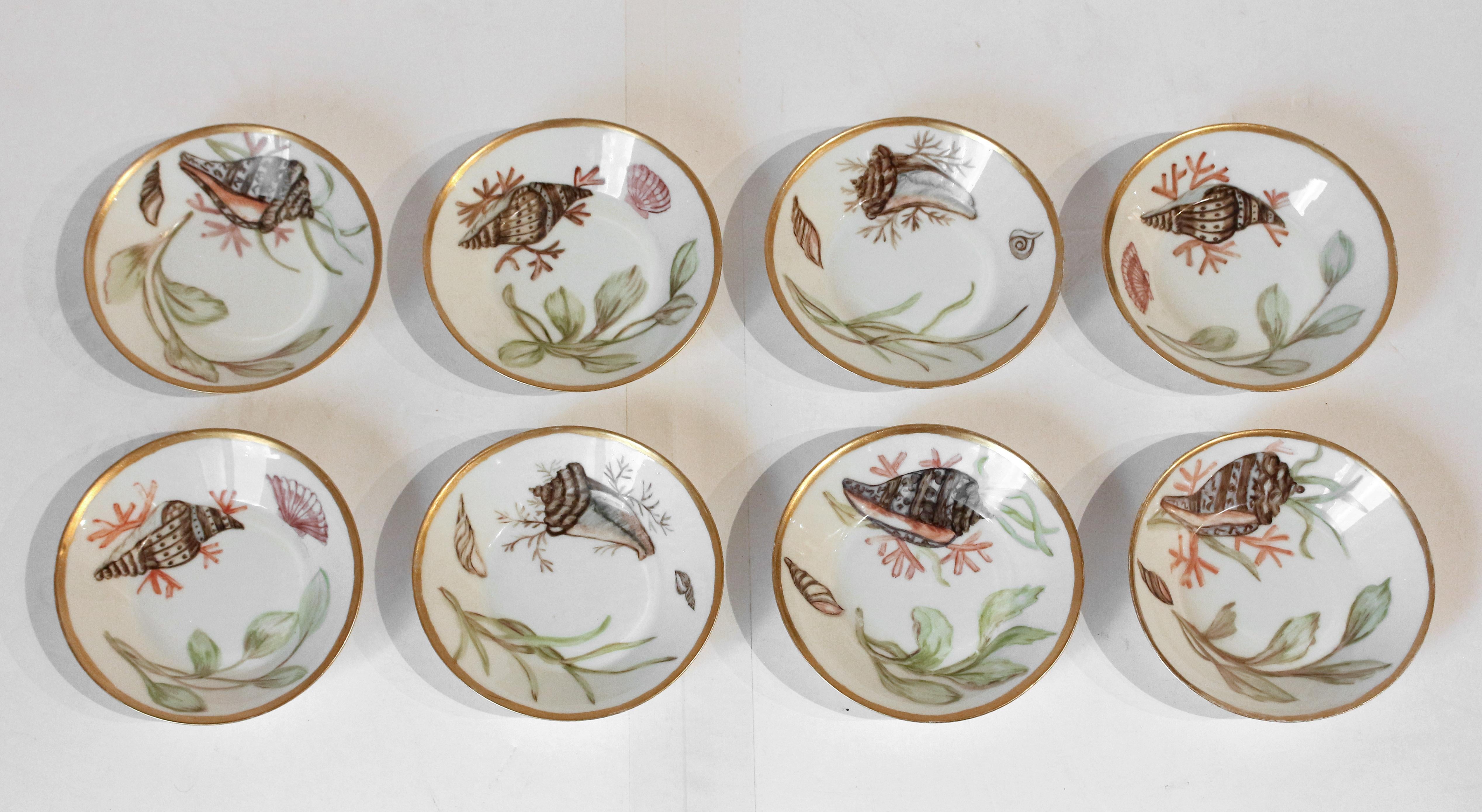 Late 19th Century Circa 1880-1900 Seashells & Seaweed Motif Fish Service by Limoges For Sale