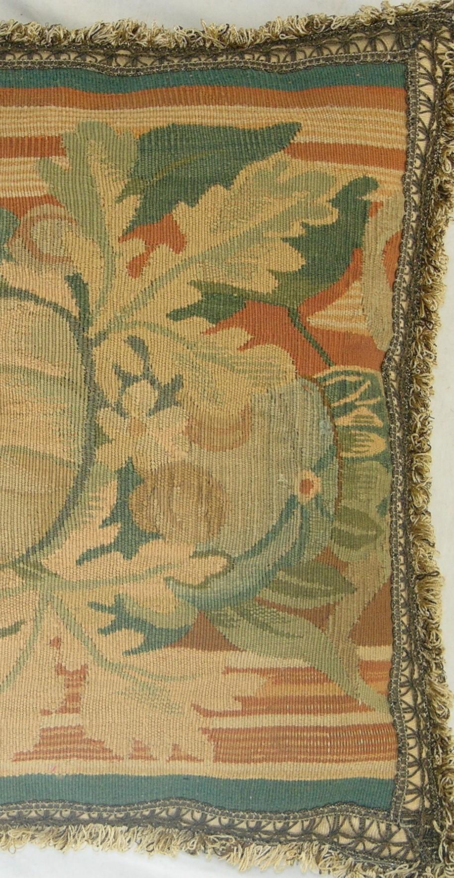 Ca. 1880 Ancienne tapisserie française d'Aubusson Coussin