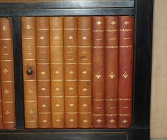 Circa 1880 Antique French Faux Book Front Sideboard Bookcase Italian Marble Top