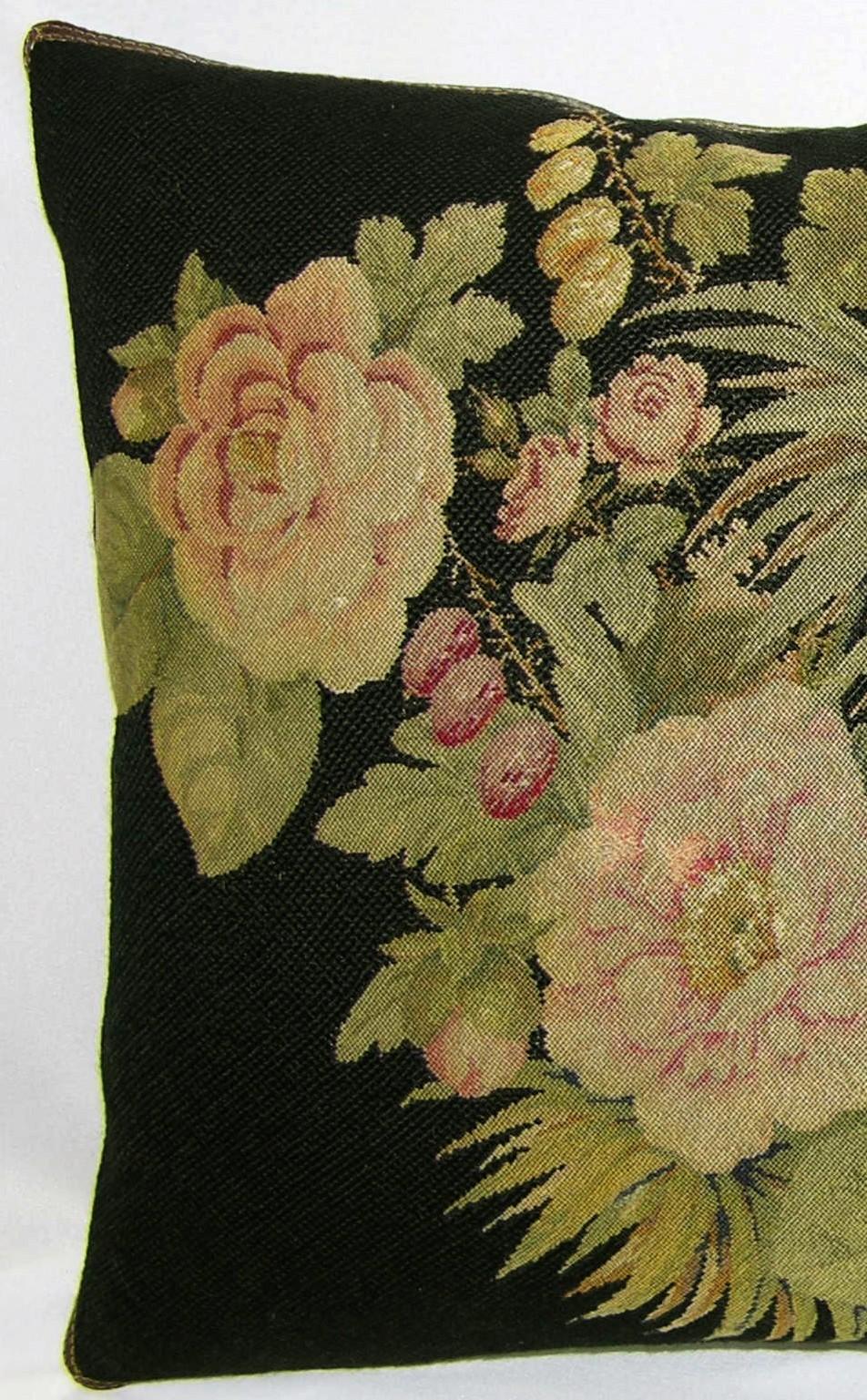 Ca. 1880 Antique French Needlepoint Pillow