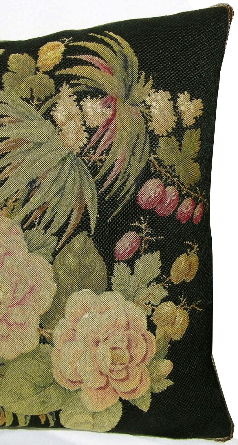 Empire Circa 1880 Antique French Needlepoint Pillow For Sale