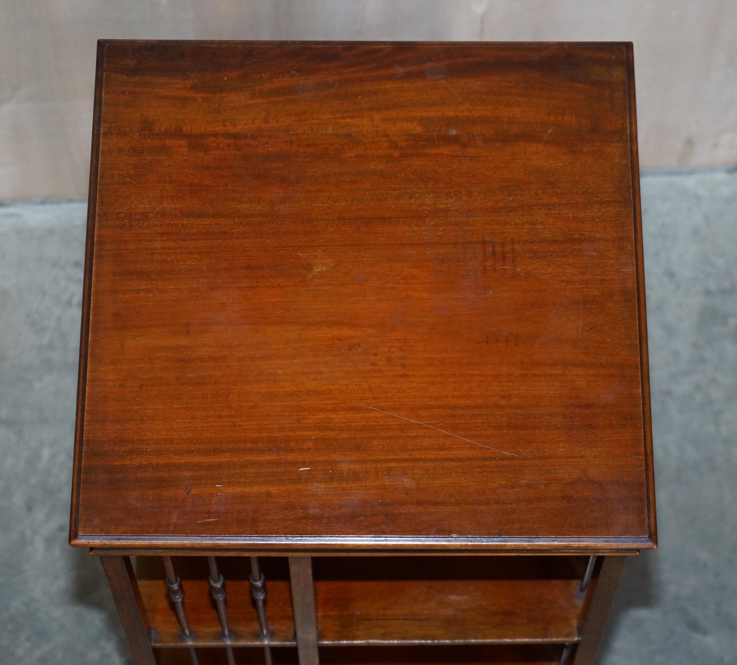 Circa 1880, Antique Victorian English Hardwood Revolving Bookcase Book Table 7