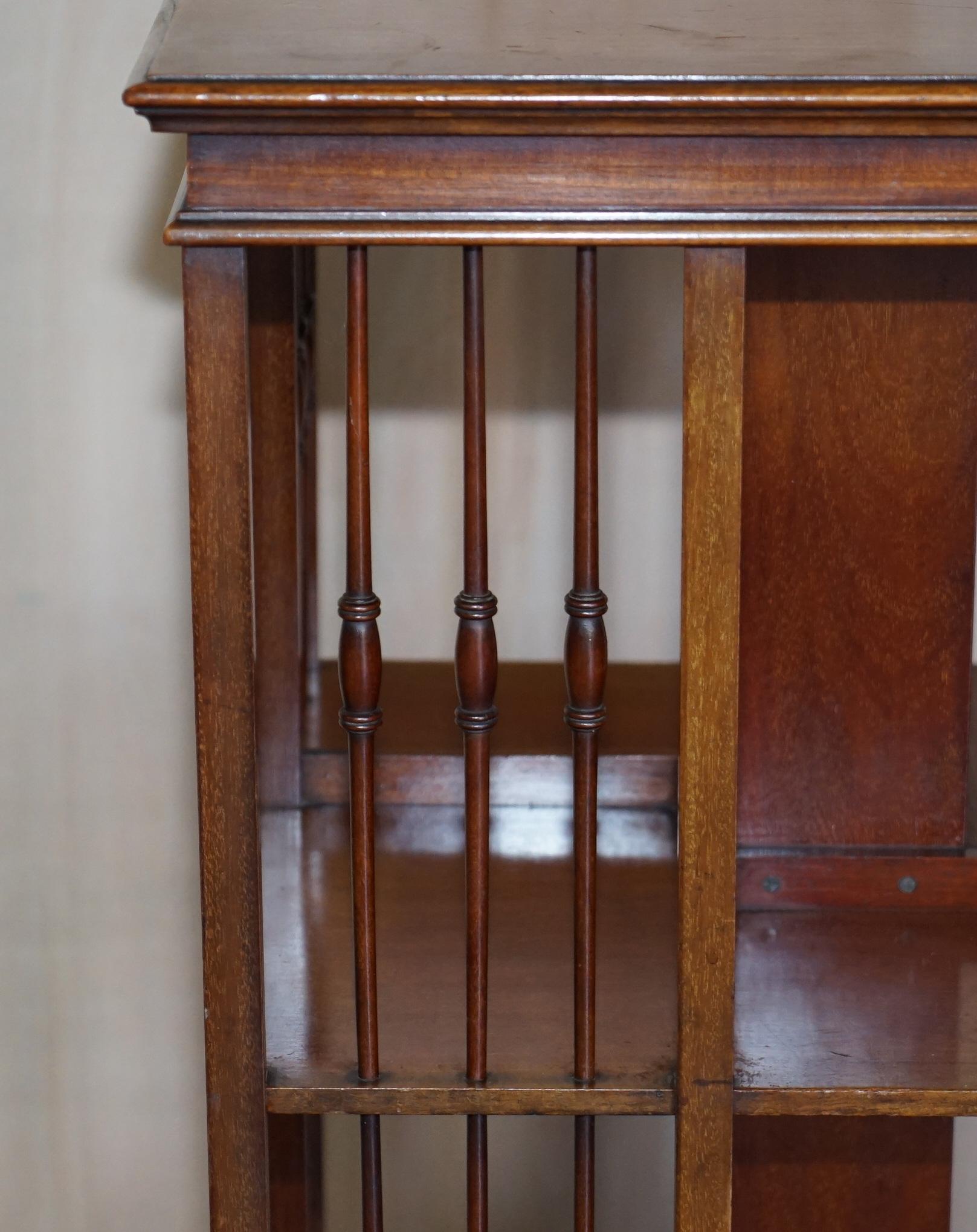 Hand-Crafted Circa 1880, Antique Victorian English Hardwood Revolving Bookcase Book Table