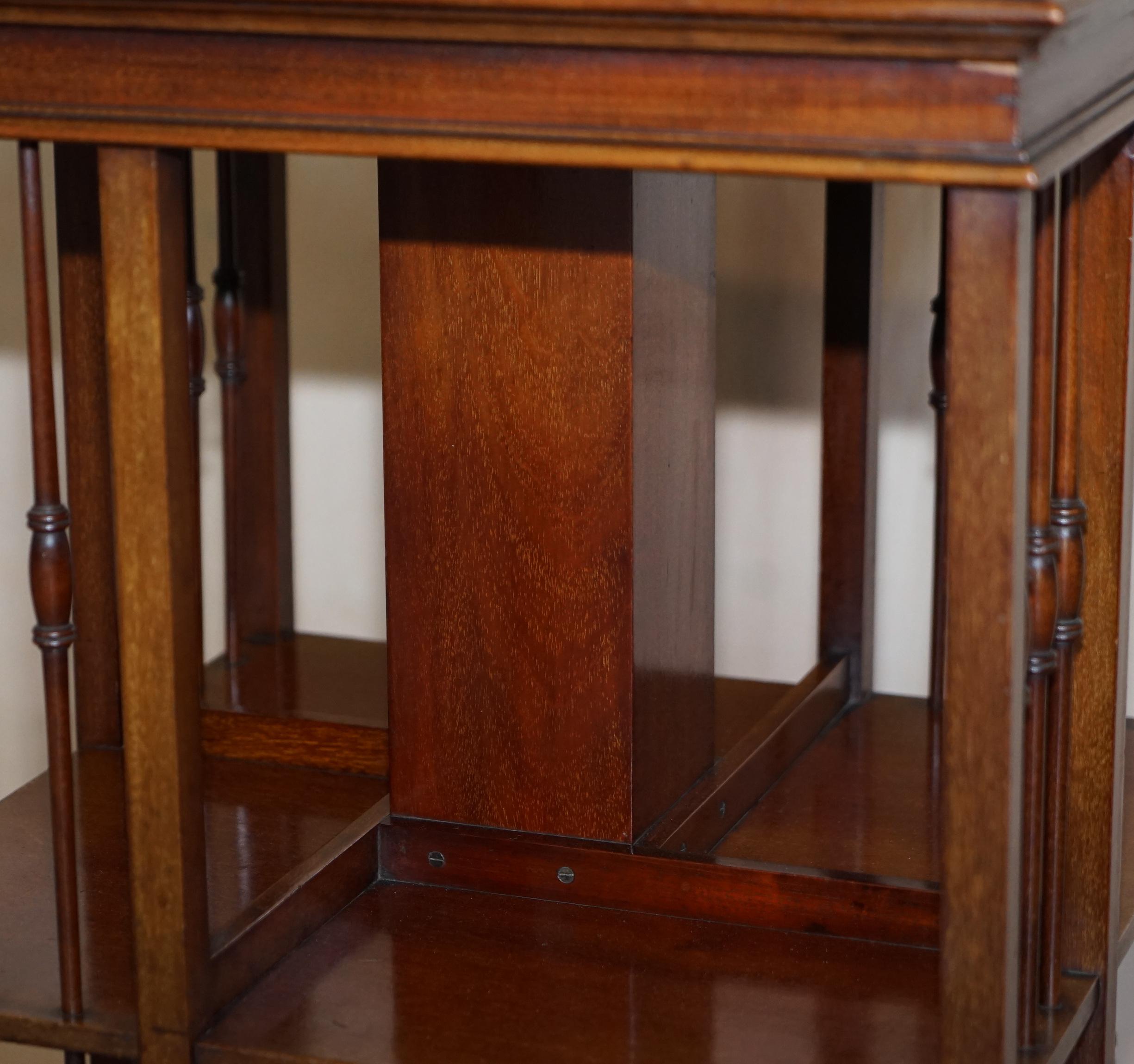 Circa 1880, Antique Victorian English Hardwood Revolving Bookcase Book Table 5