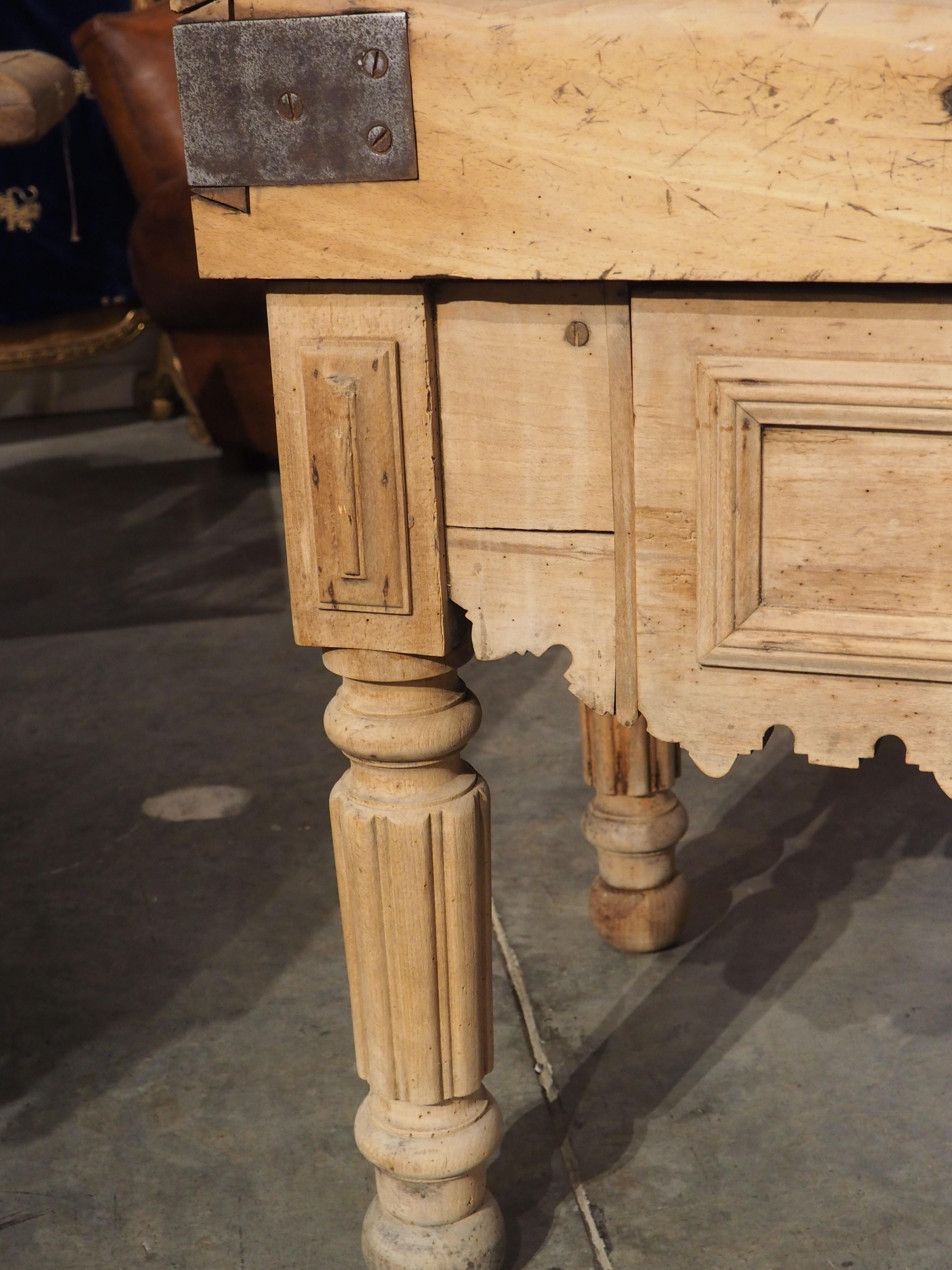 Circa 1880 Butcher Block Table from Lille, France 7