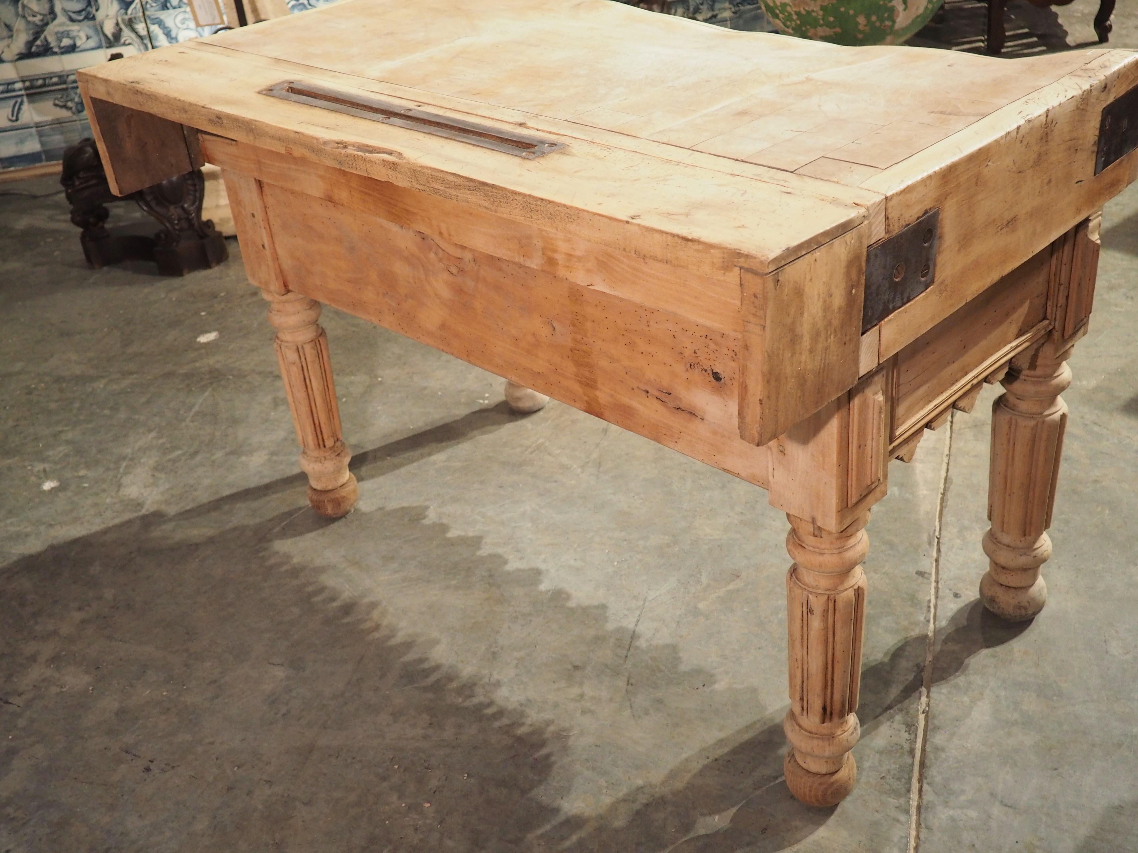 Circa 1880 Butcher Block Table from Lille, France 11