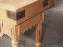 Circa 1880 Butcher Block Table from Lille, France
