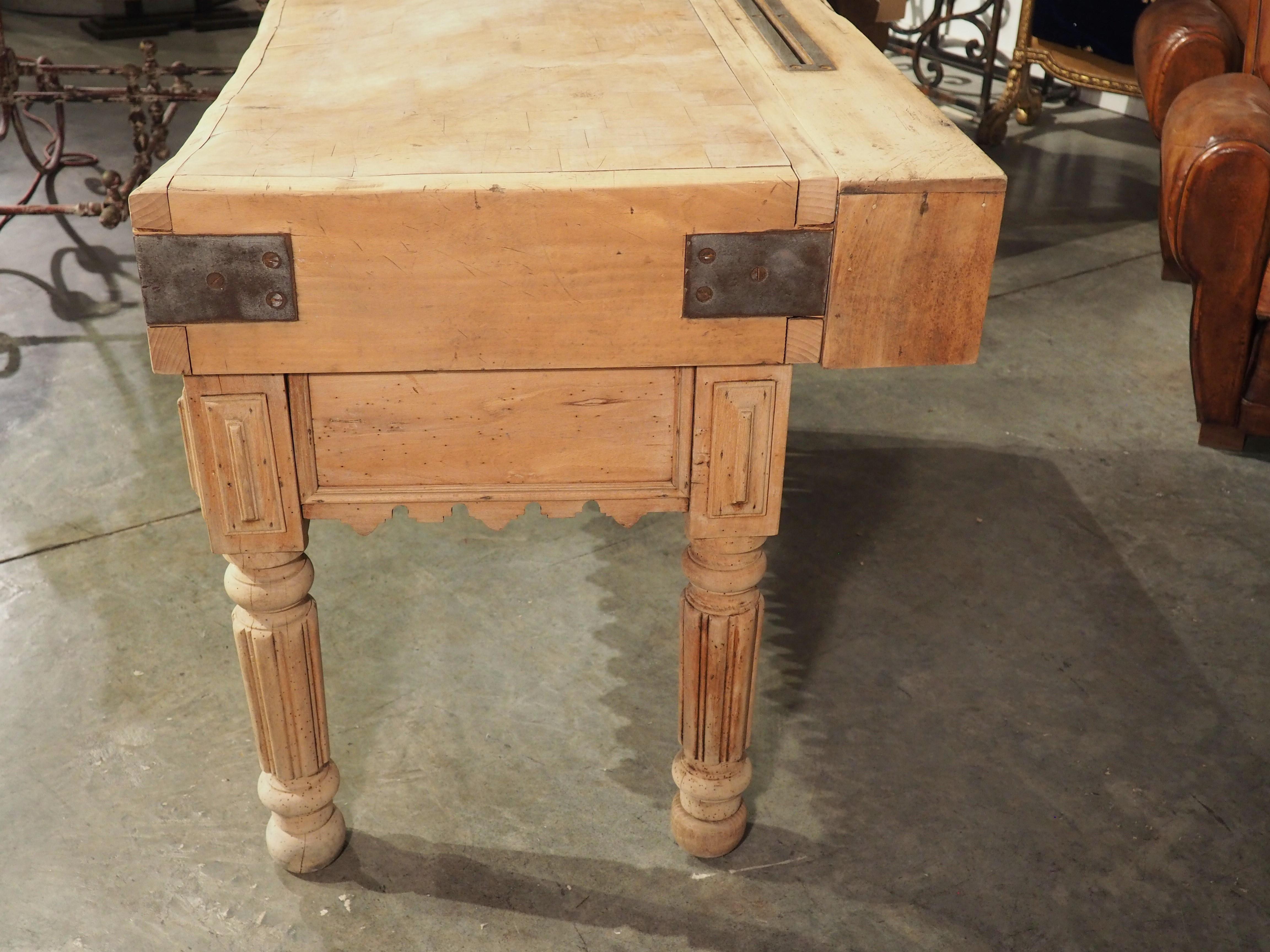 Circa 1880 Butcher Block Table from Lille, France 12