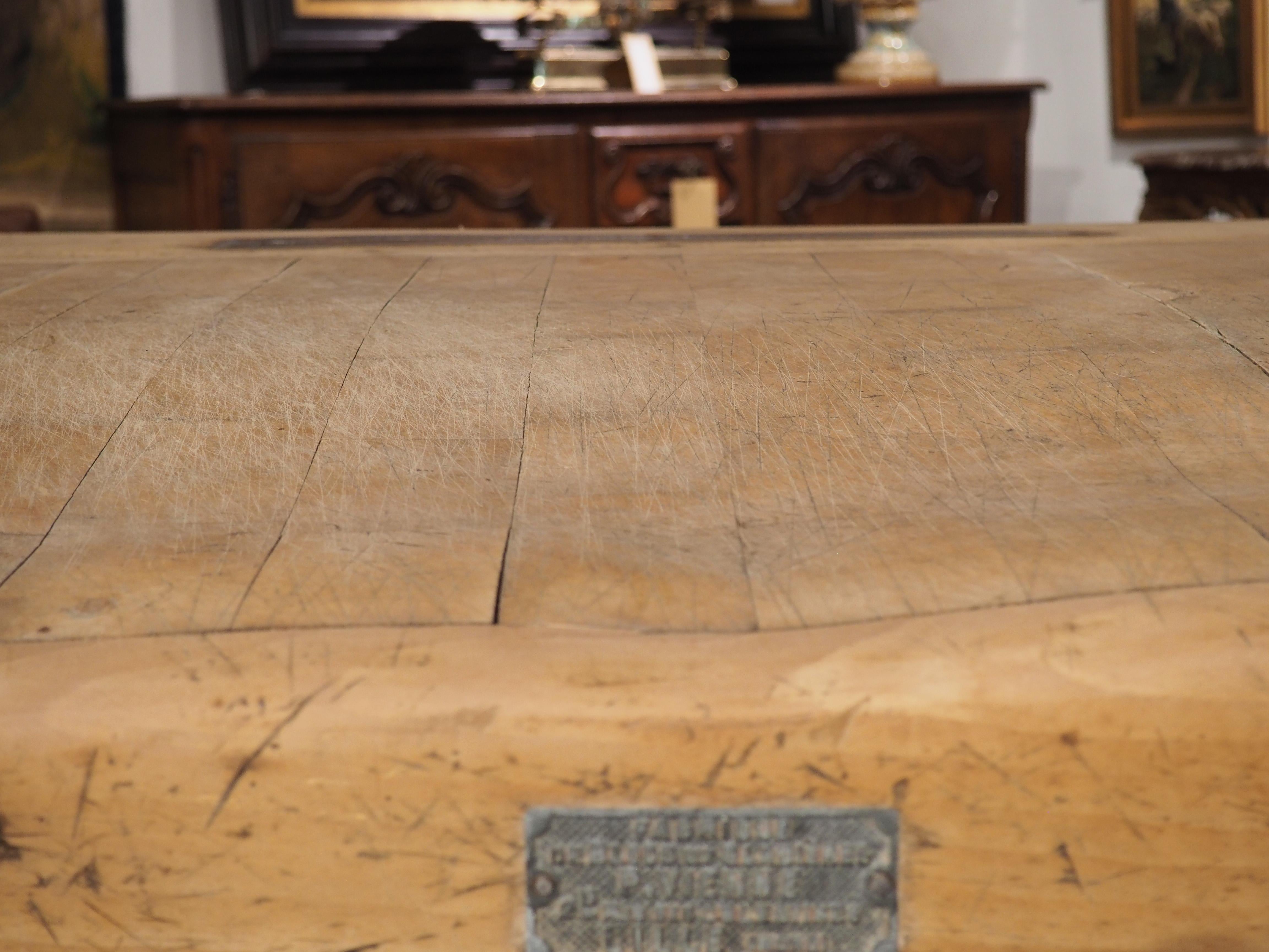 Late 19th Century Circa 1880 Butcher Block Table from Lille, France