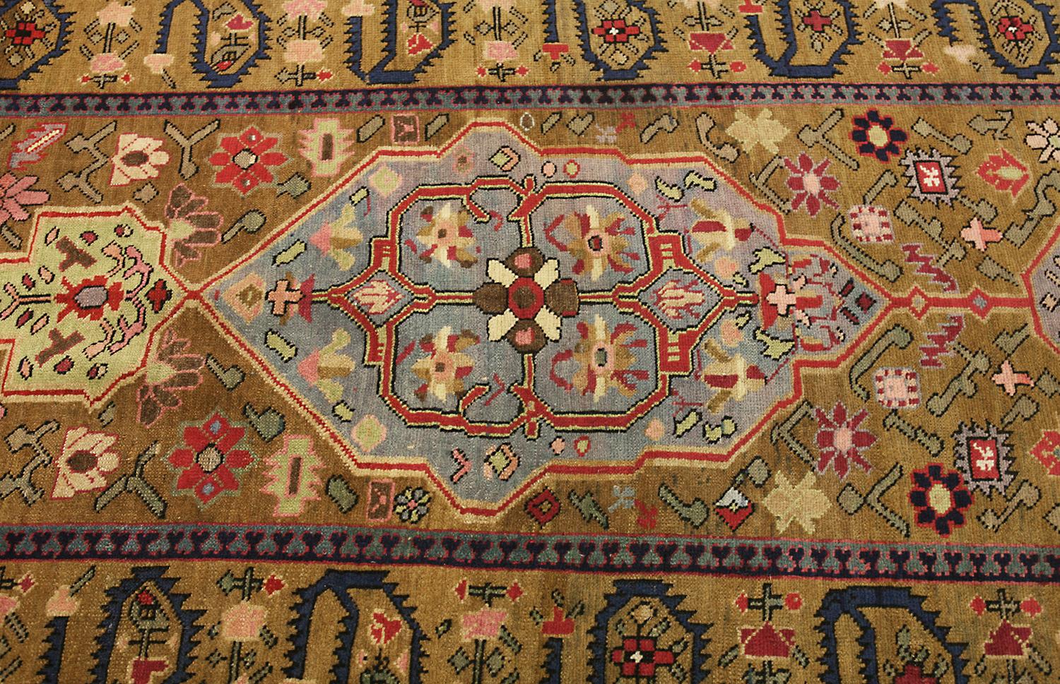 19th Century Circa 1880 Caucasian Wool Brown Karabakh 'Qarabag' Shusha Runner Carpet For Sale