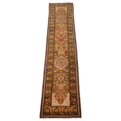 Antique Circa 1880 Caucasian Wool Brown Karabakh 'Qarabag' Shusha Runner Carpet