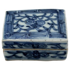 Circa 1880 Chinese Blue & Celadon Ink Cake Box