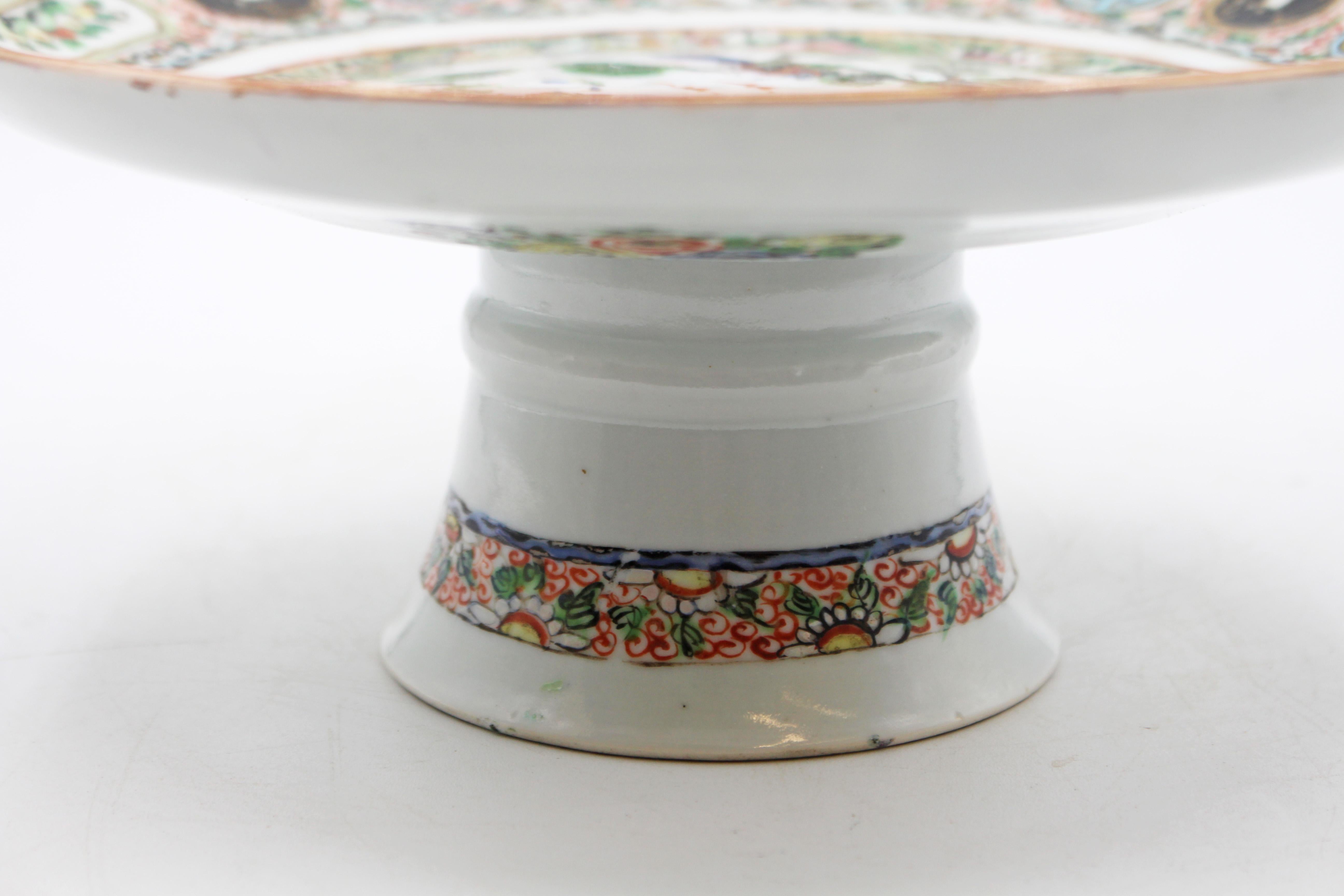 CIRCA 1880 Chinesisch Export Porzellan Famille Rose Kompott oder Bonbons Stand im Zustand „Gut“ im Angebot in Chapel Hill, NC
