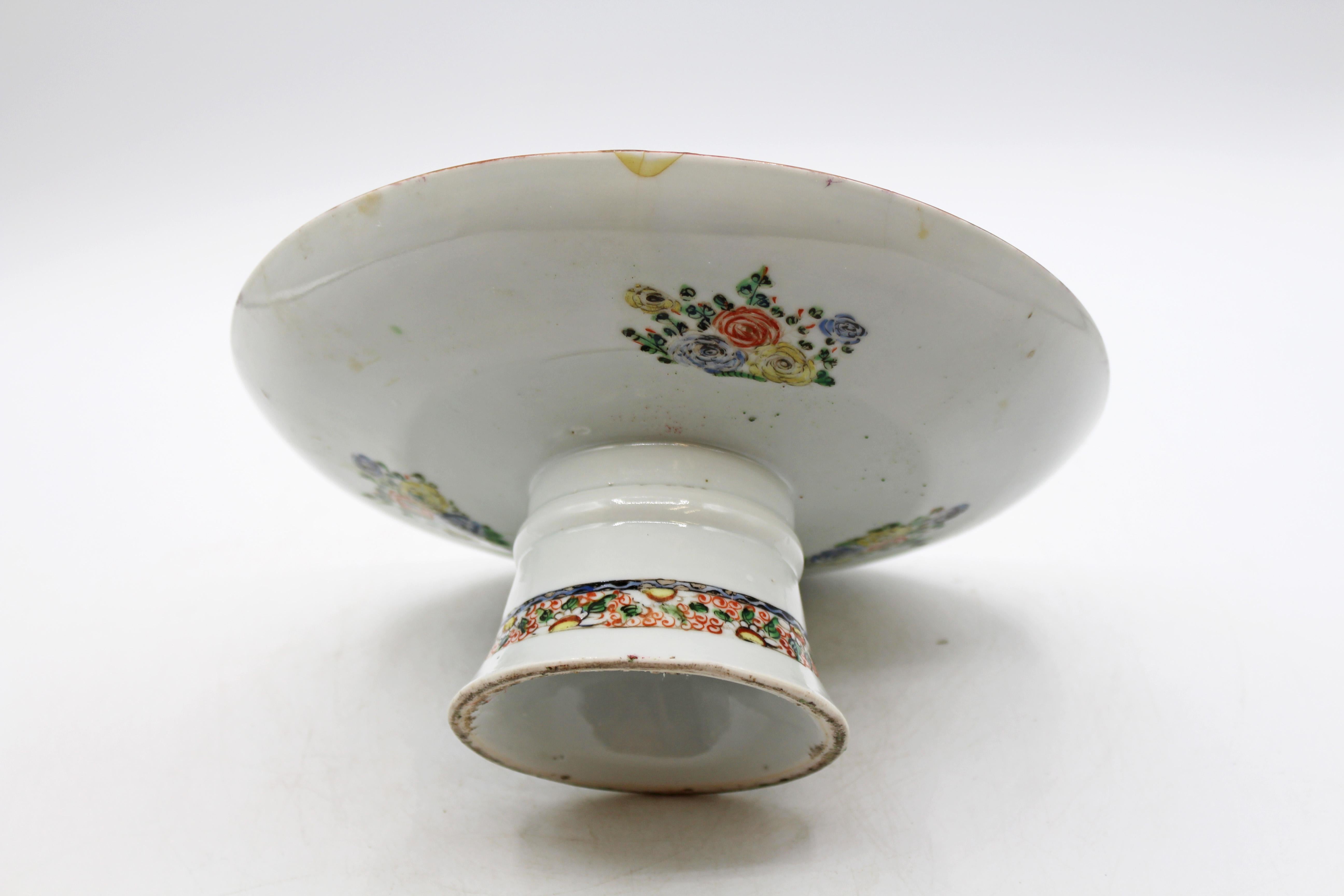 CIRCA 1880 Chinesisch Export Porzellan Famille Rose Kompott oder Bonbons Stand (19. Jahrhundert) im Angebot