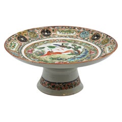 Circa 1880 Chinese Export Porcelain Famille Rose Compote or Sweetmeats Stand