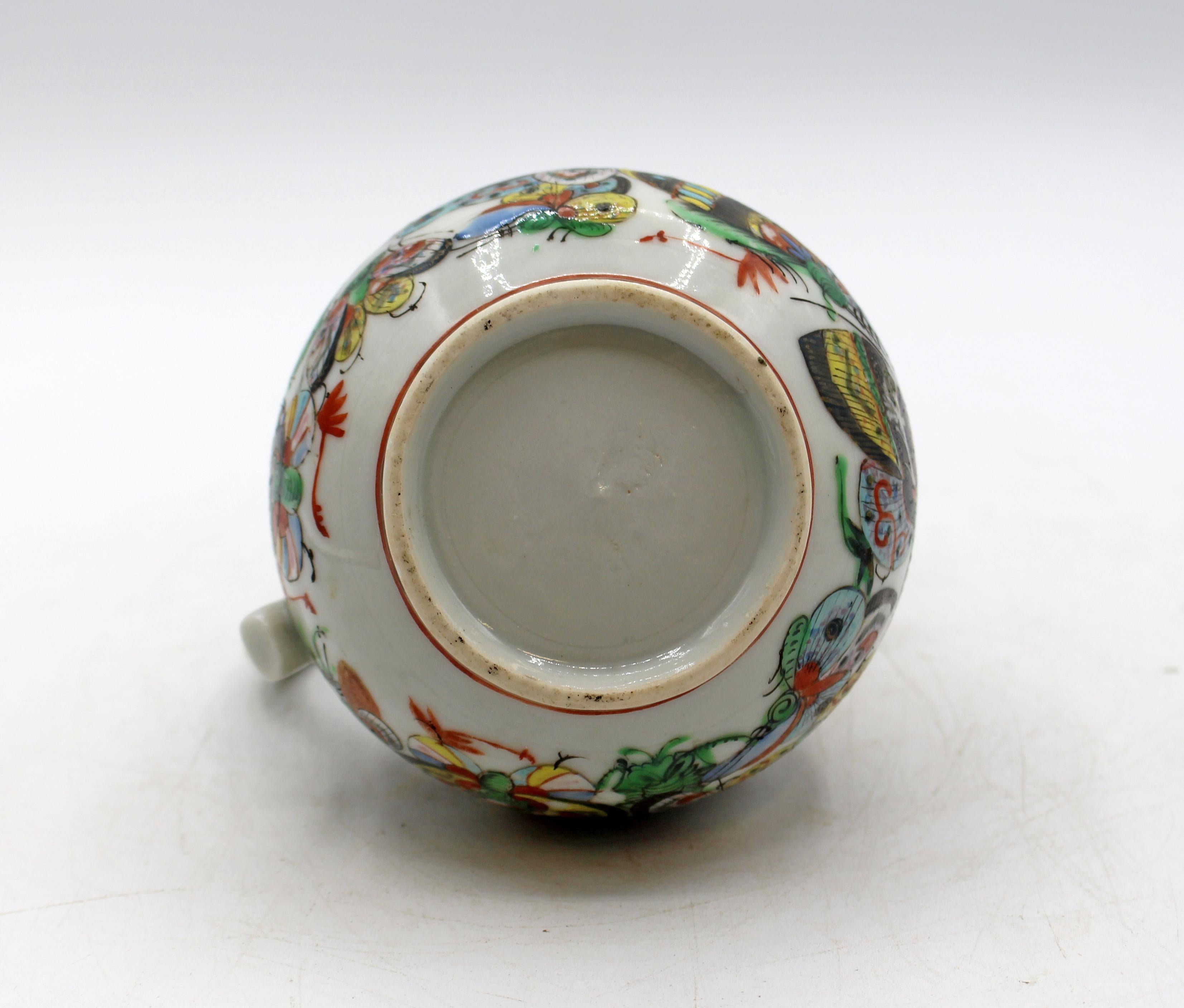 Circa 1880 Chinese Export Porcelain Thousand Butterfly Creamer For Sale 3