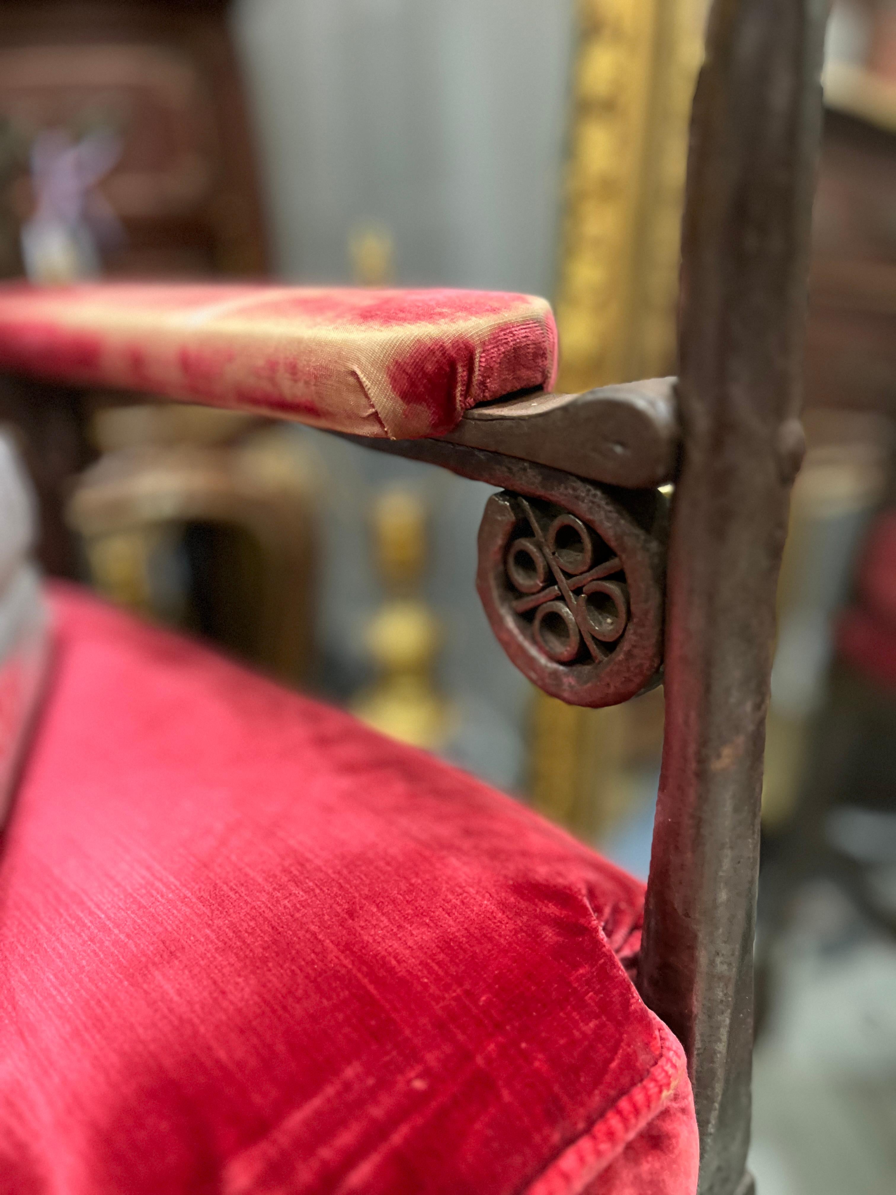 19th Century Eastern European Gothic Wrought Iron Chair In Good Condition For Sale In Scottsdale, AZ