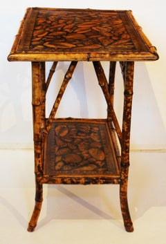 Circa 1880 English 2-Tier Rectangular Bamboo Table
