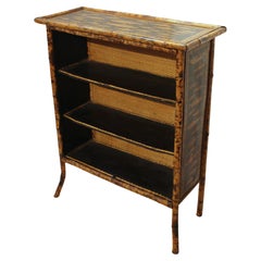 Circa 1880 English Bamboo Decoupaged Bookcase