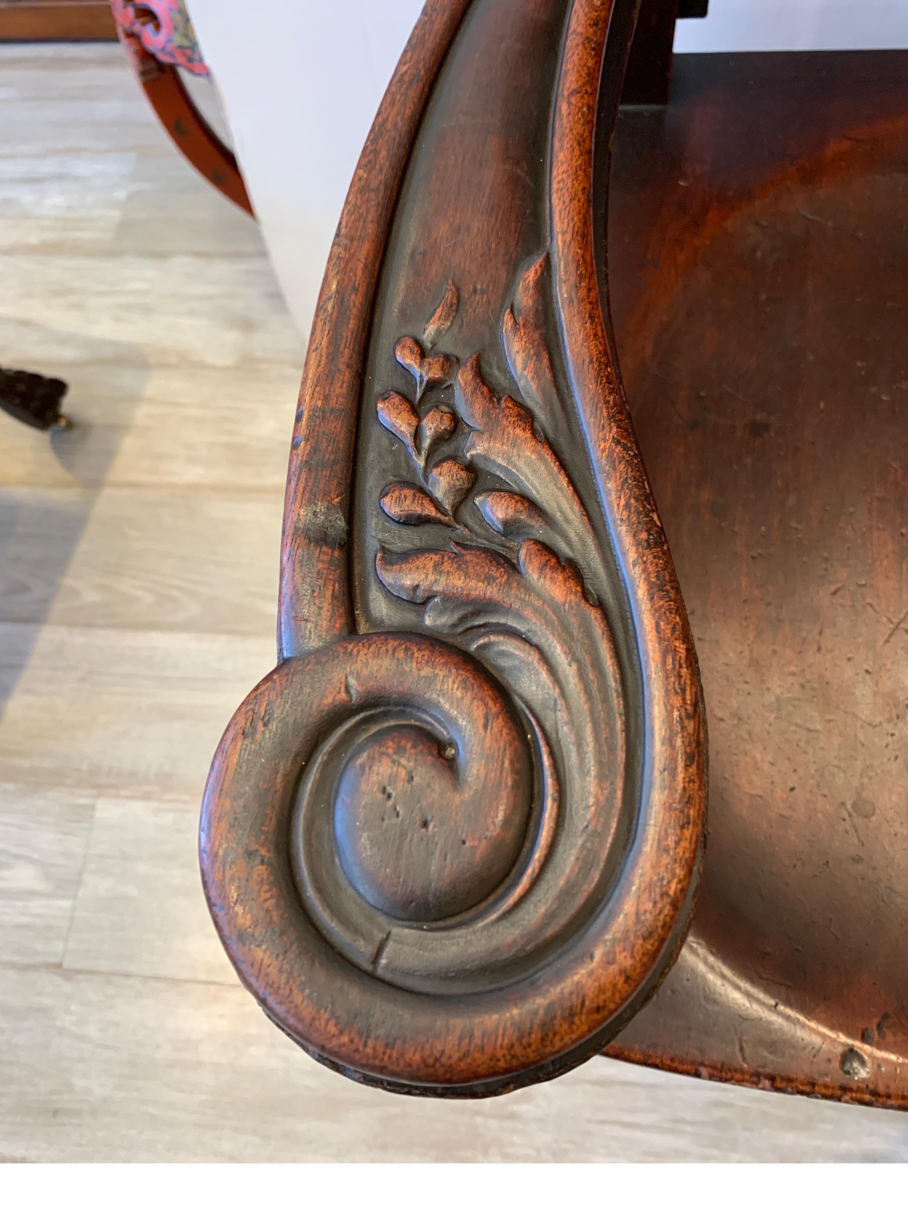 Exceptionally Well Carved Mahogany Chair with Floral Design, Cherub, circa 1880 For Sale 6