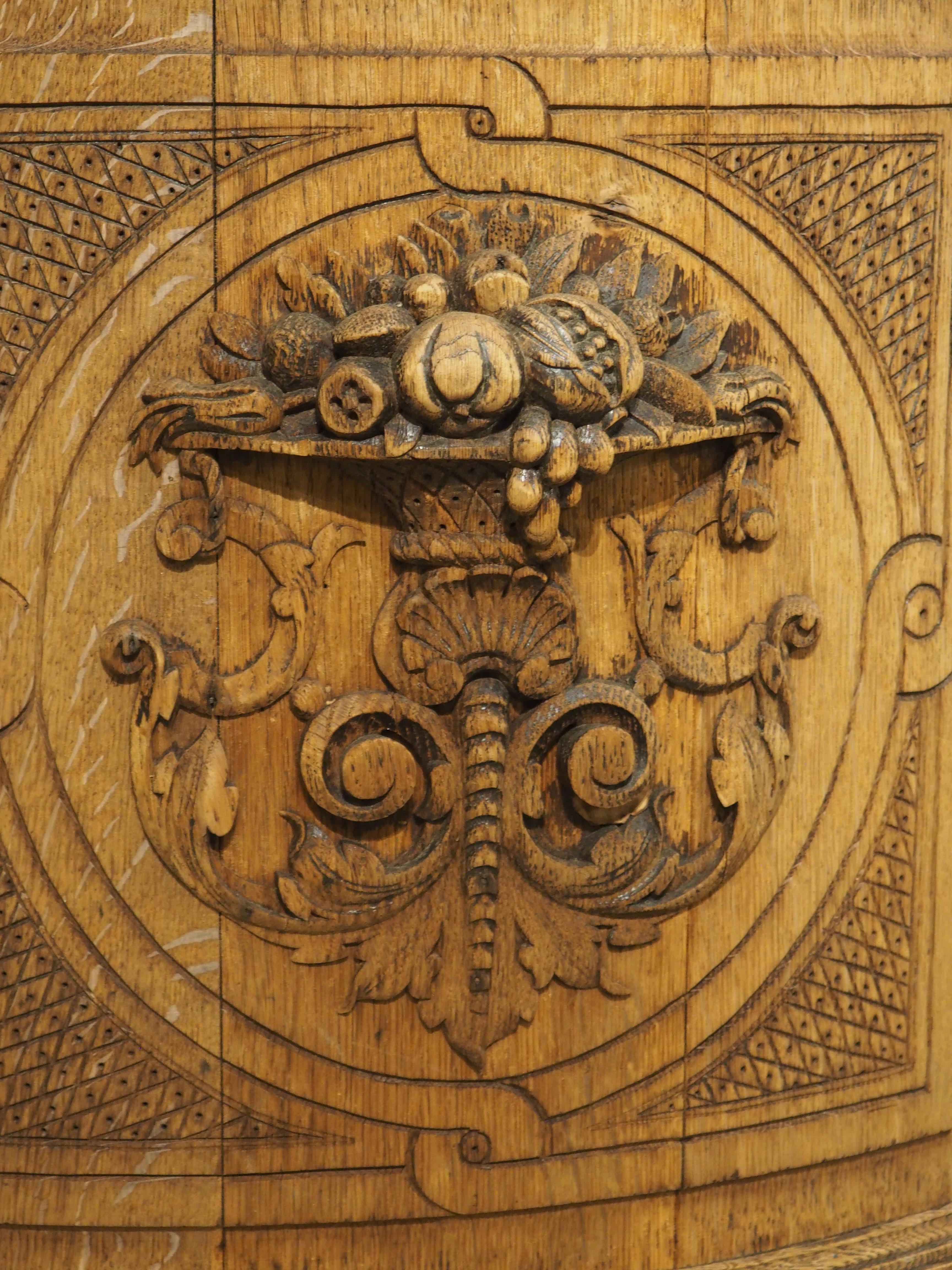 Circa 1880 French Carved Oak Demi Lune Buffet de Chasse For Sale 7