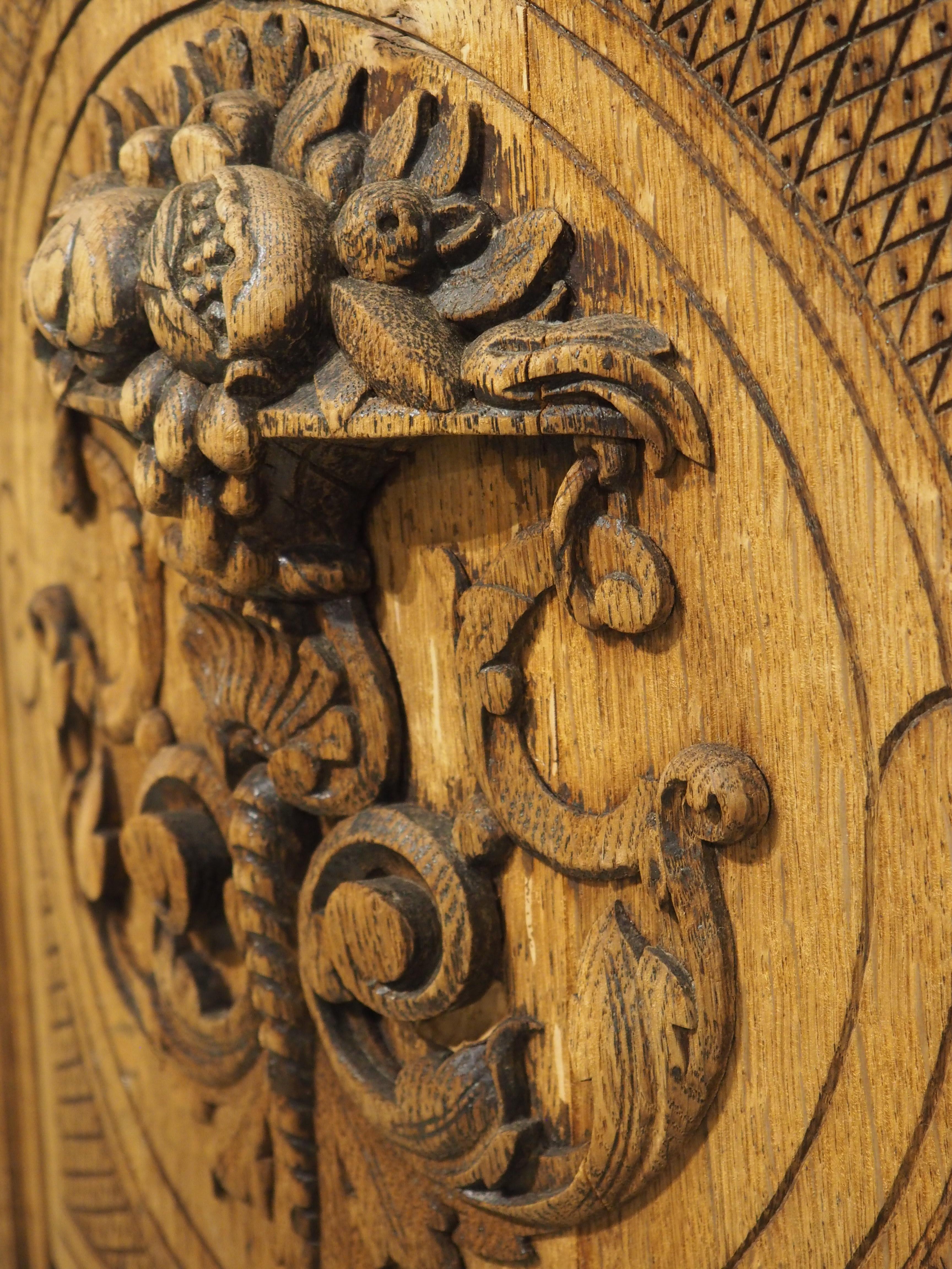 Circa 1880 French Carved Oak Demi Lune Buffet de Chasse For Sale 8