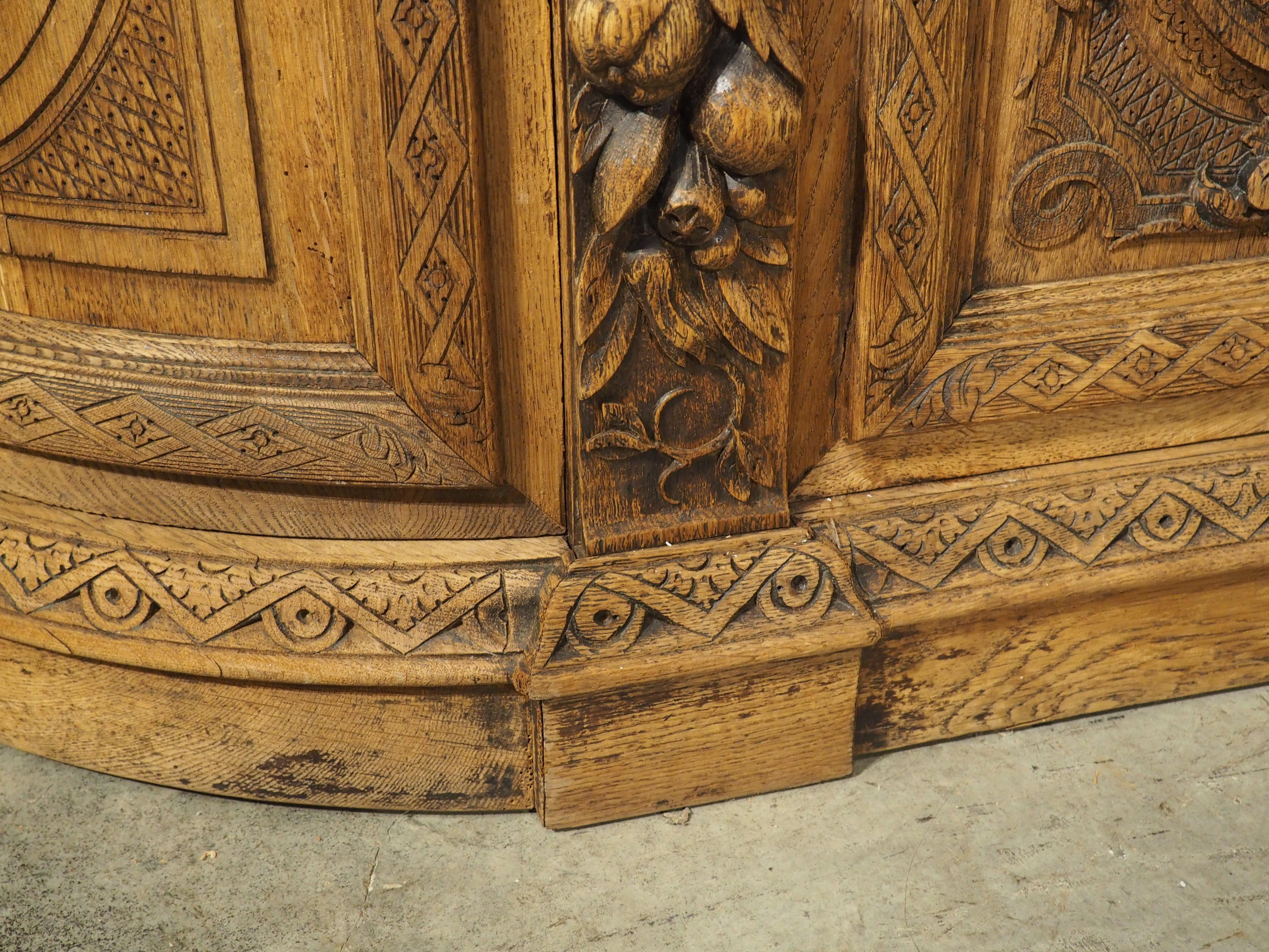 Circa 1880 French Carved Oak Demi Lune Buffet de Chasse 9