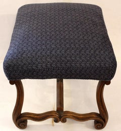 Circa 1880 French Louis XIII Style Walnut Bench or Ottoman