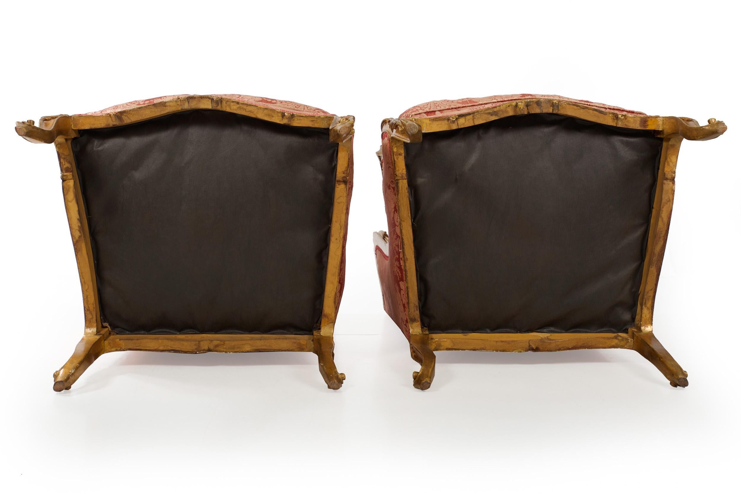 Circa 1880 French Louis XV Style Antique Arm Chairs, a Pair 14
