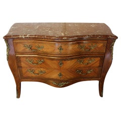 Circa 1880 French Marble Top 3-Drawer Commode