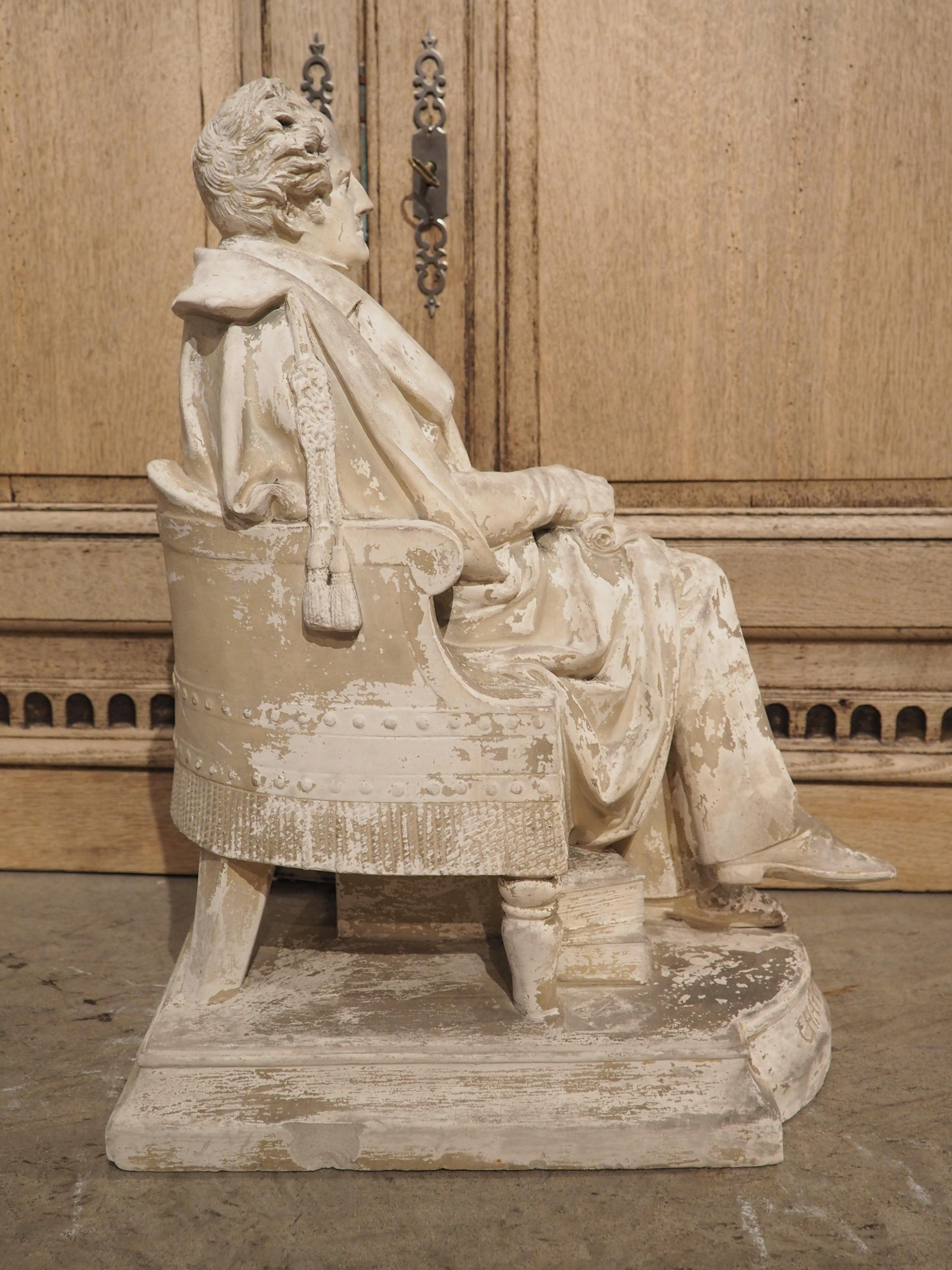 Sculpture française en plâtre datant d'environ 1880 représentant François René De Chateaubriand en vente 5