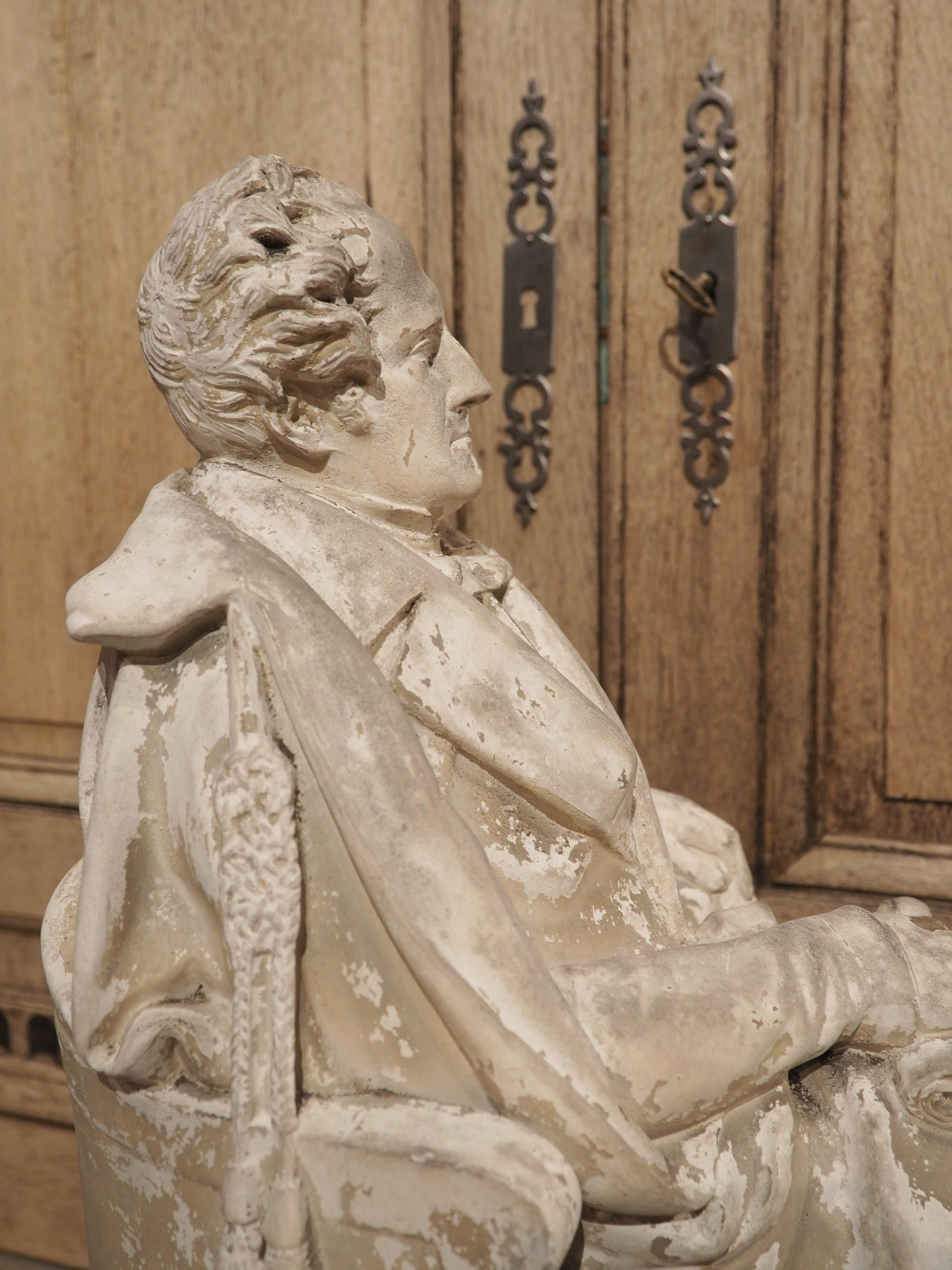 circa 1880 French Plaster Sculpture of Francois Rene De Chateaubriand For Sale 7