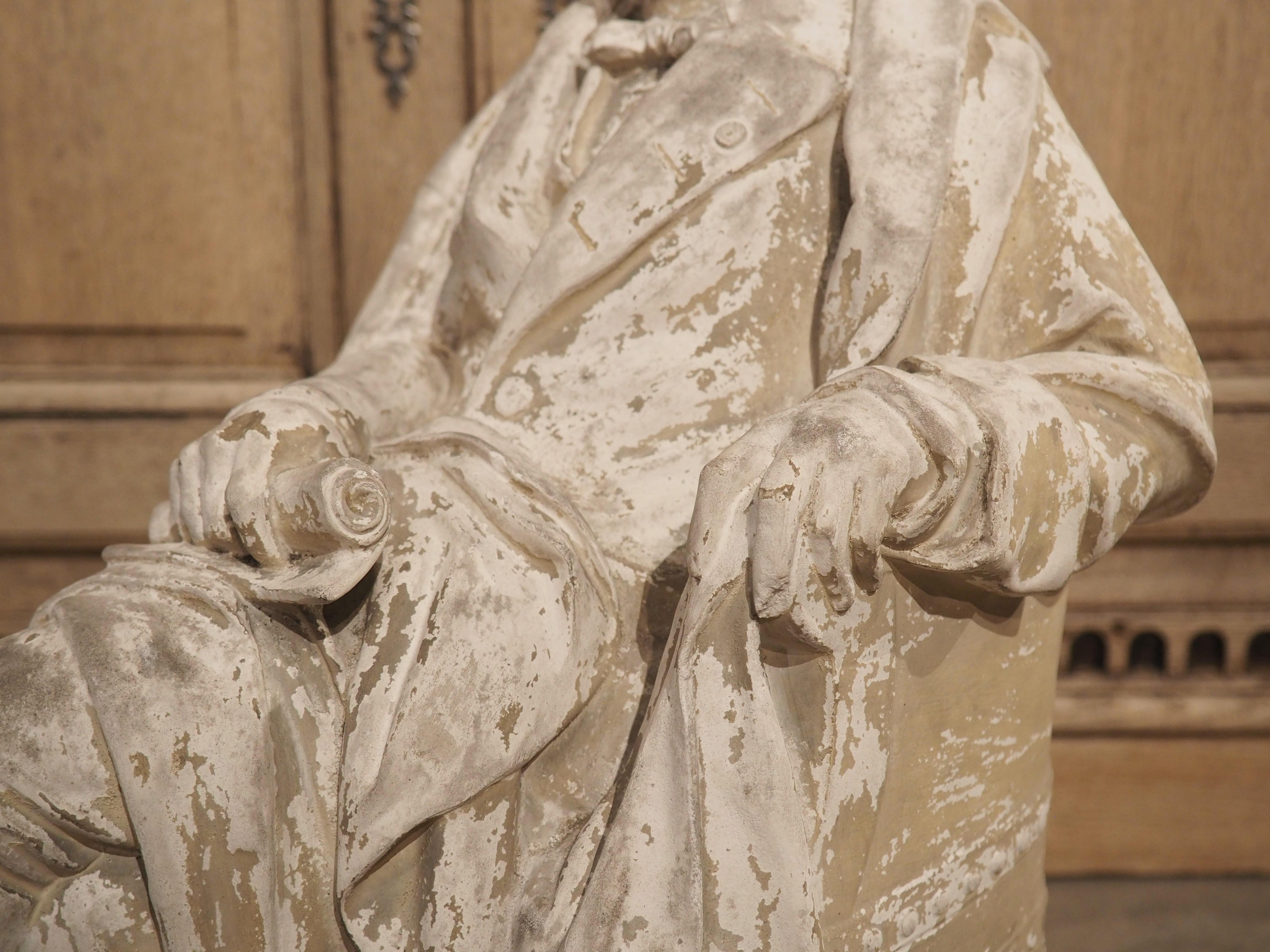 Plâtre Sculpture française en plâtre datant d'environ 1880 représentant François René De Chateaubriand en vente