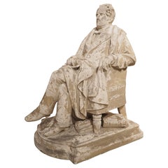 Scultura in gesso francese di Francois Rene De Chateaubriand del 1880 circa