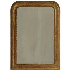Gold Louis Philippe Giltwood Wall Mirror, Arched Design, France, 1880s