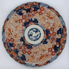 Circa 1880 Grand Scale Imari Charger with Scalloped Edge
