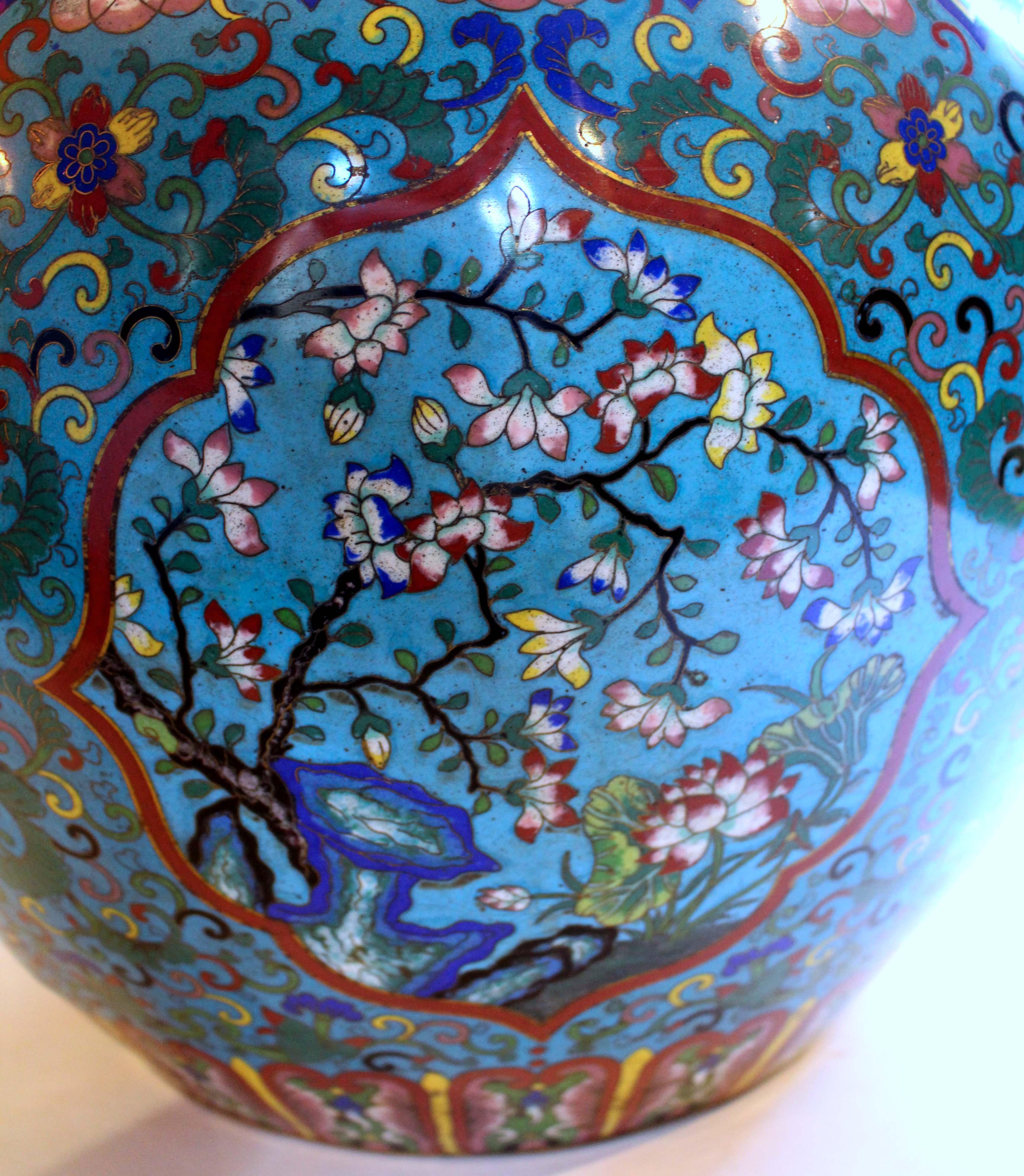 Circa 1880 Grand Size Japanese Cloisonné Jardinière 4