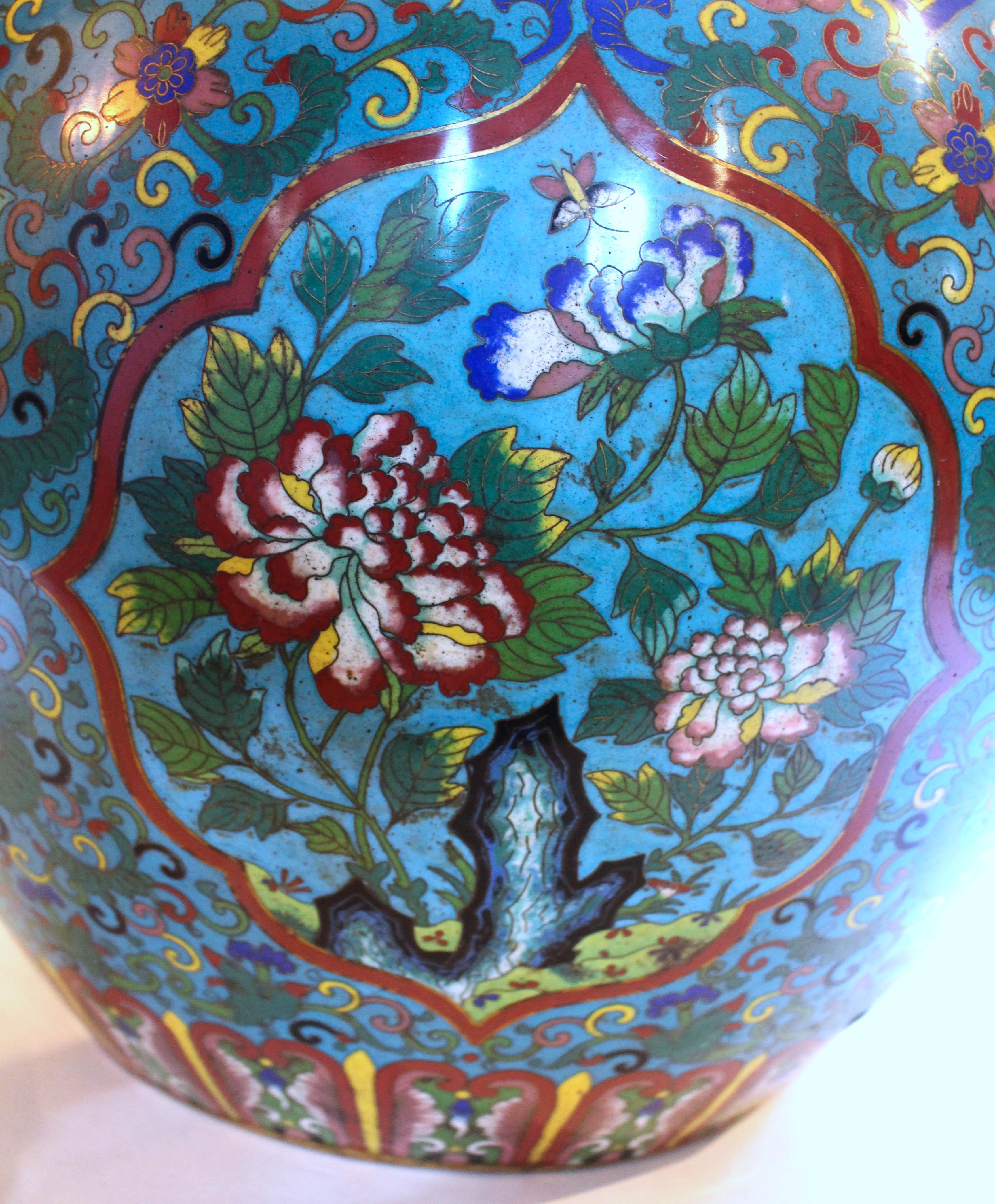 Circa 1880 Grand Size Japanese Cloisonné Jardinière 5