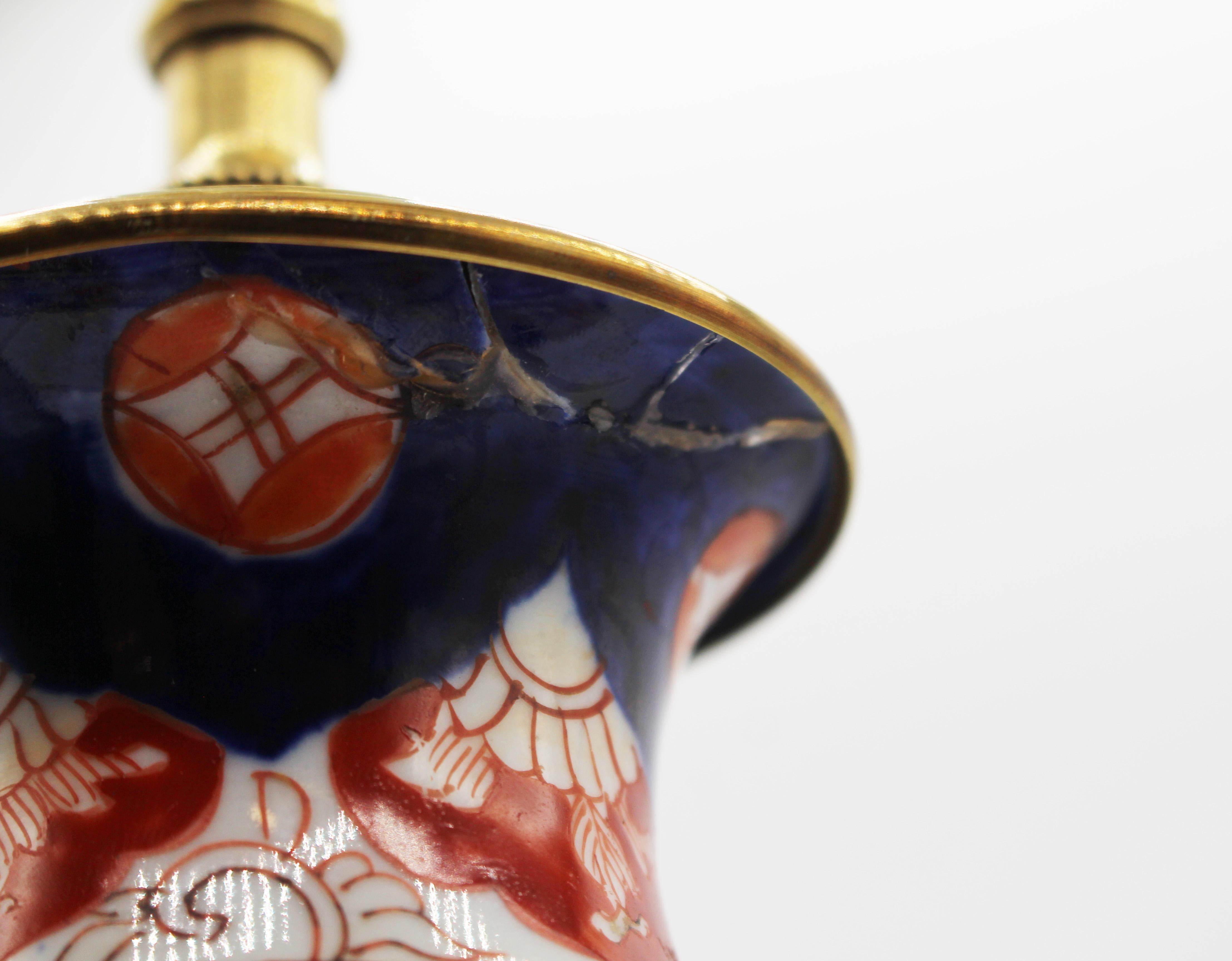 Late 19th Century Circa 1880 Japanese Imari Vase Table Lamp For Sale